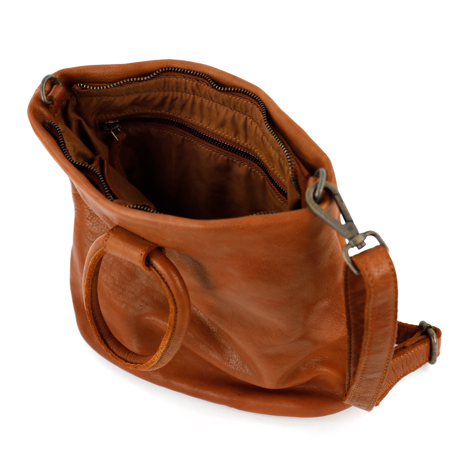 Hand/shoulderbag 'Ank' cognac