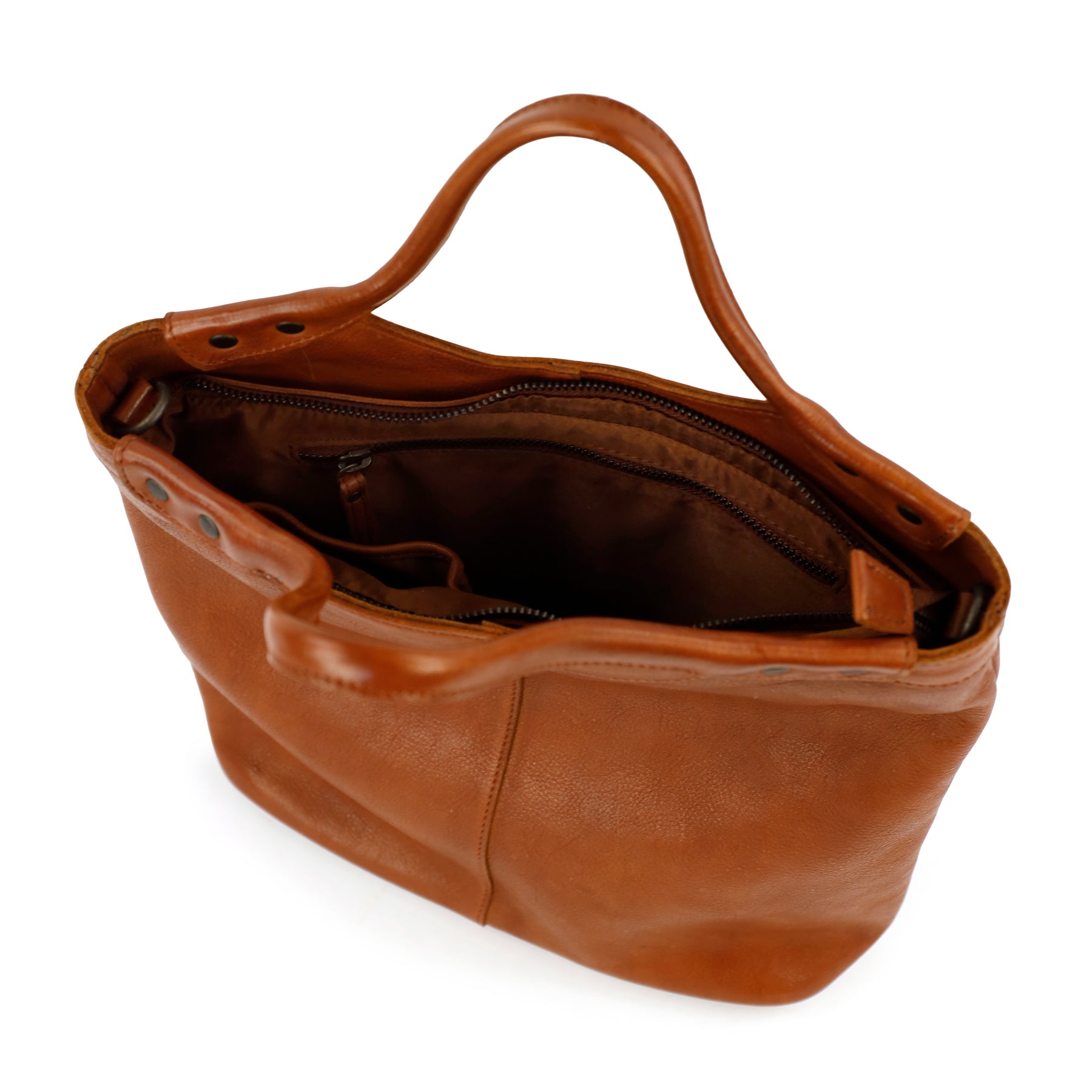 Hand/shoulder bag 'Andrea' cognac