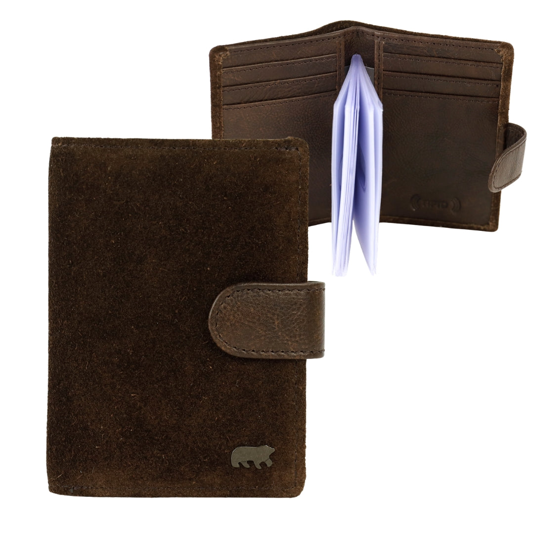 Suède pasjesmap 'Vic' donkerbruin