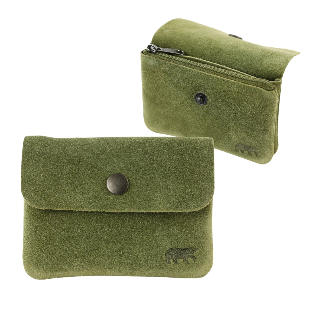 Suède portemonneetje 'Pietje' groen