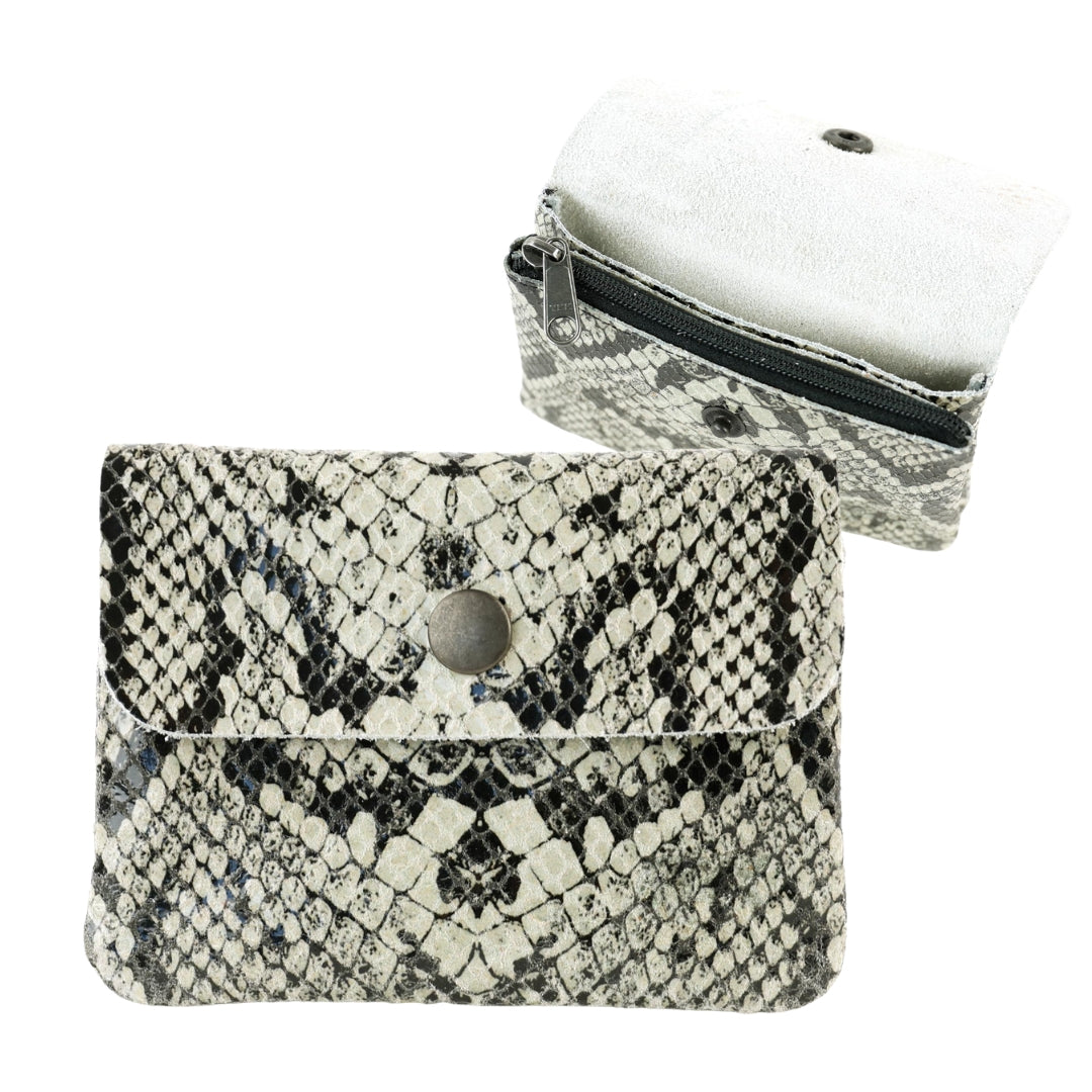 Portemonneetje 'Pietje' snake grey