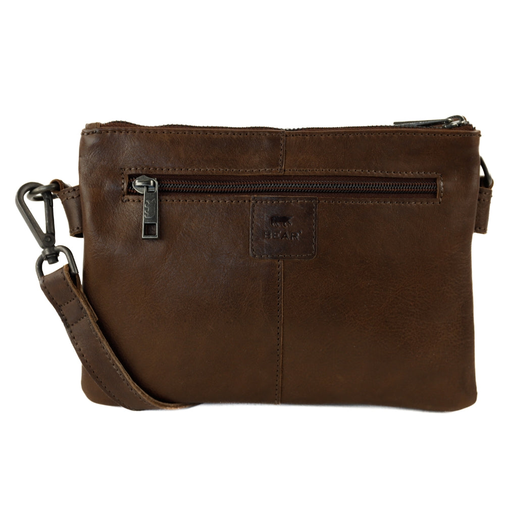 Shoulder bag with flap 'Billy' dark brown