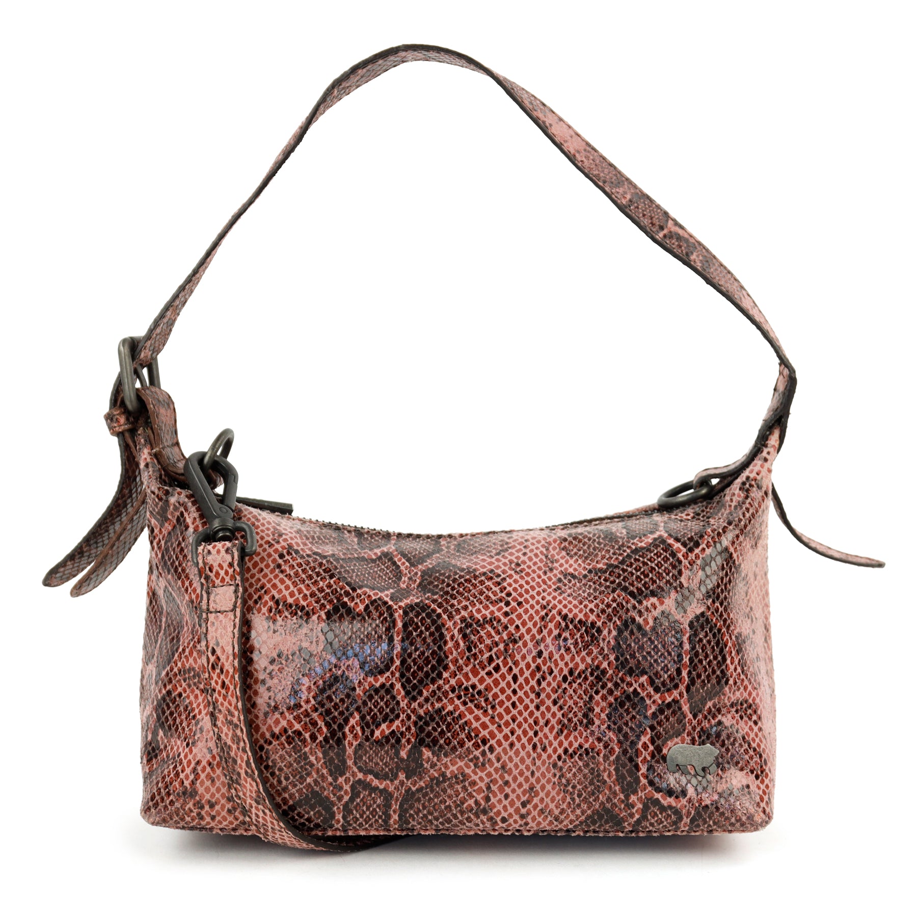 Klein hand-/schoudertasje 'Gemma' snake pink