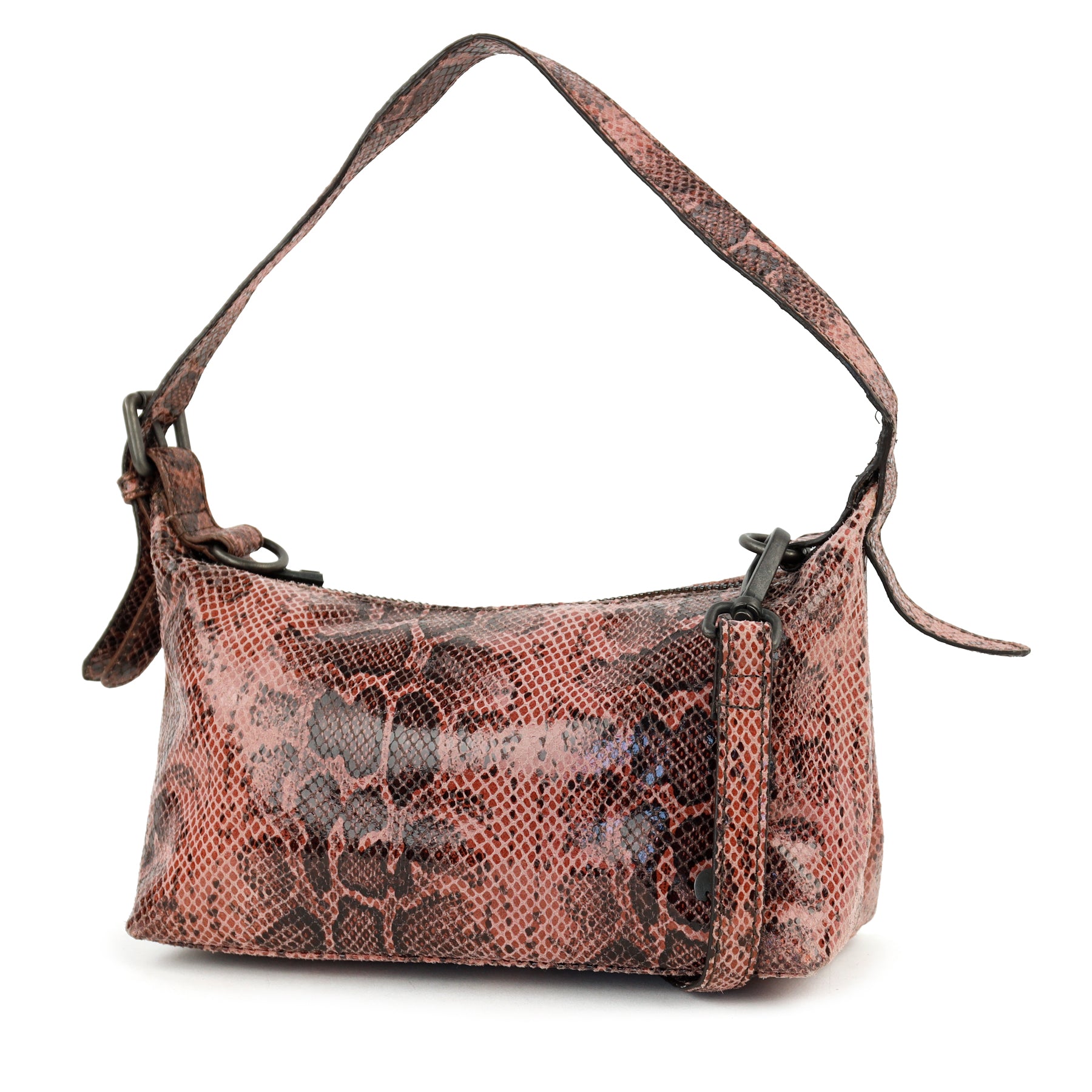 Klein hand-/schoudertasje 'Gemma' snake pink