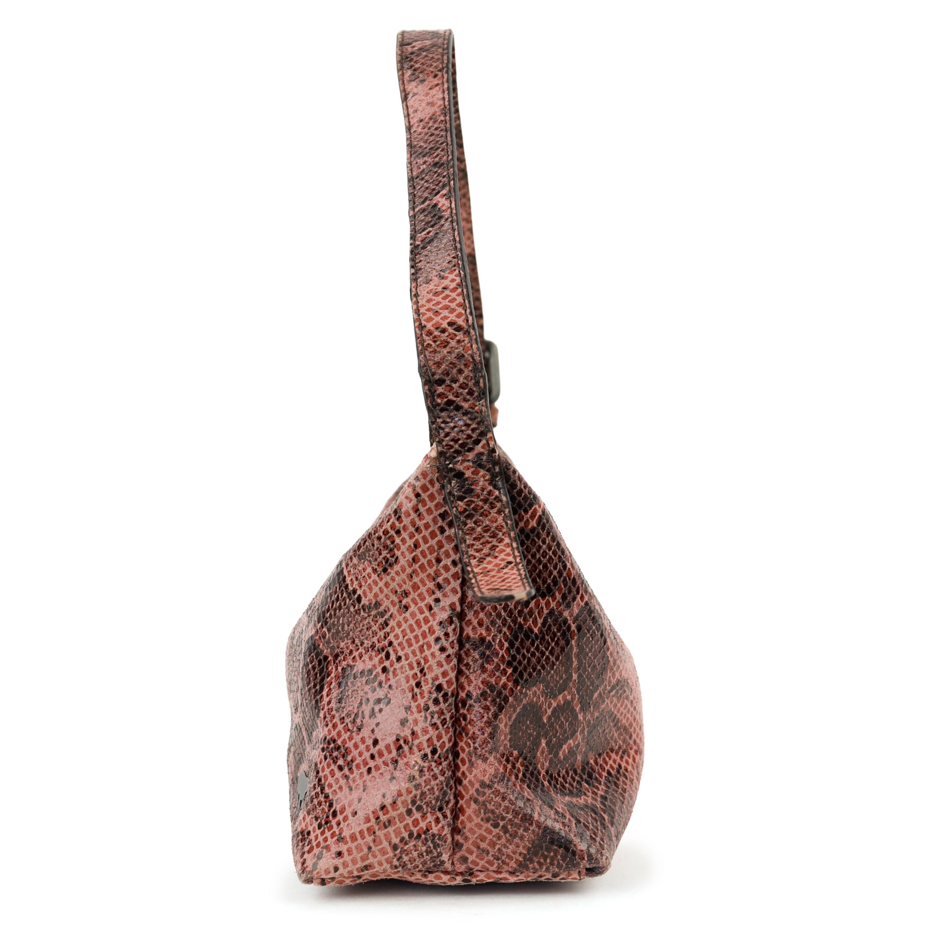 Small hand/shoulder bag 'Gemma' snake pink