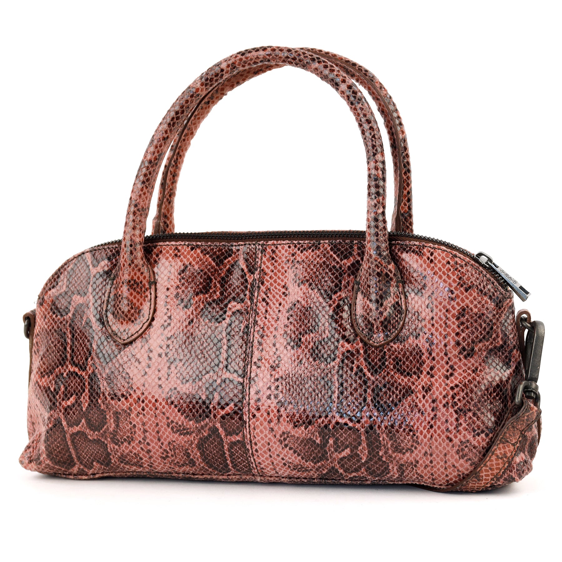 Hand/shoulder bag 'Gaia' snake pink