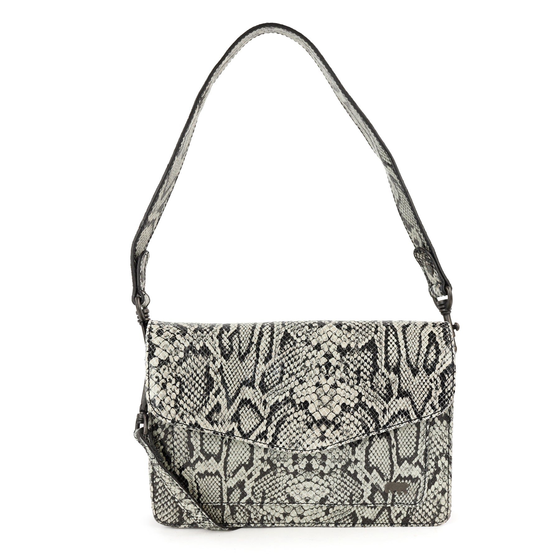 Hand-/schoudertasje met flap 'Stella' snake grey