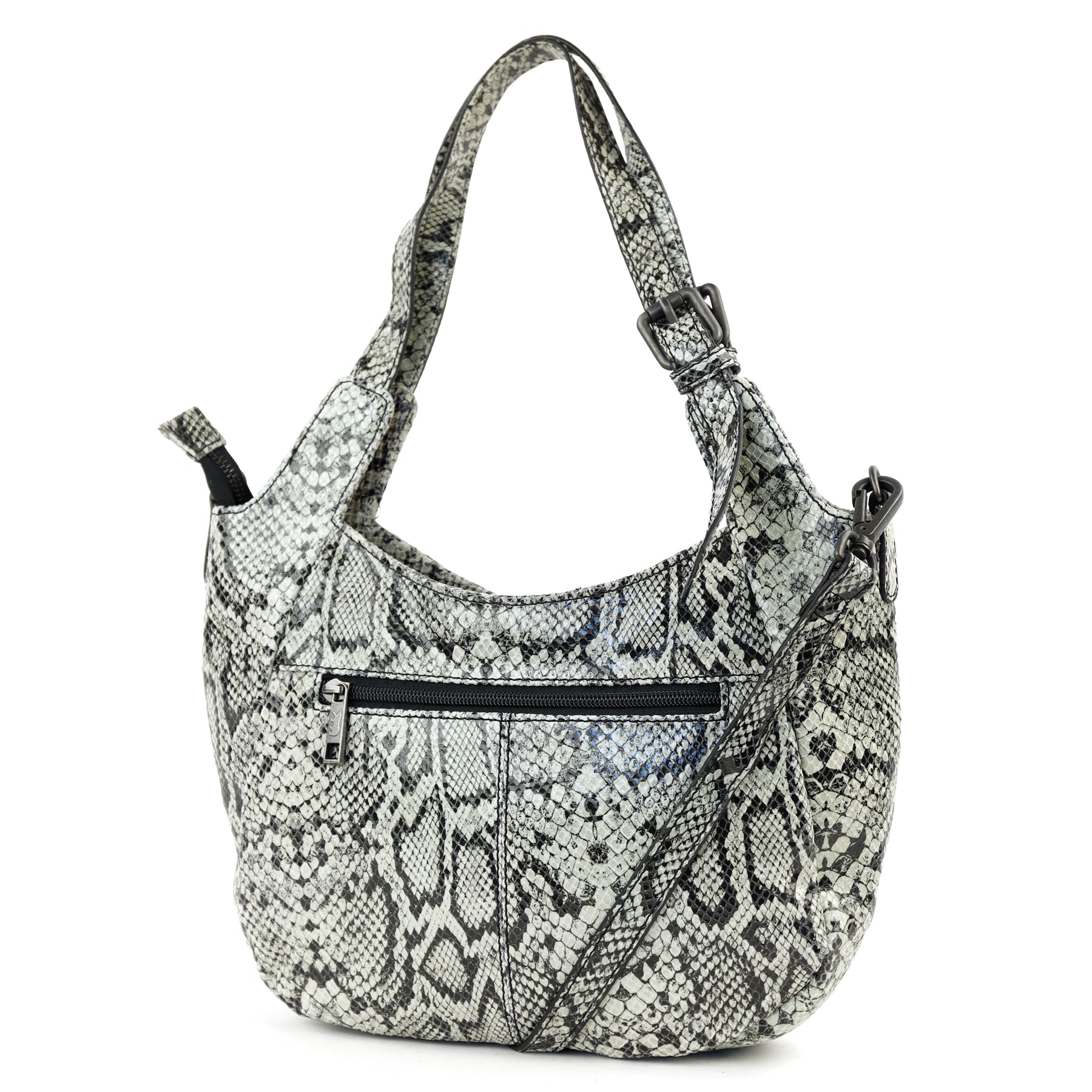 Hand/shoulder bag 'Francesca' snake grey