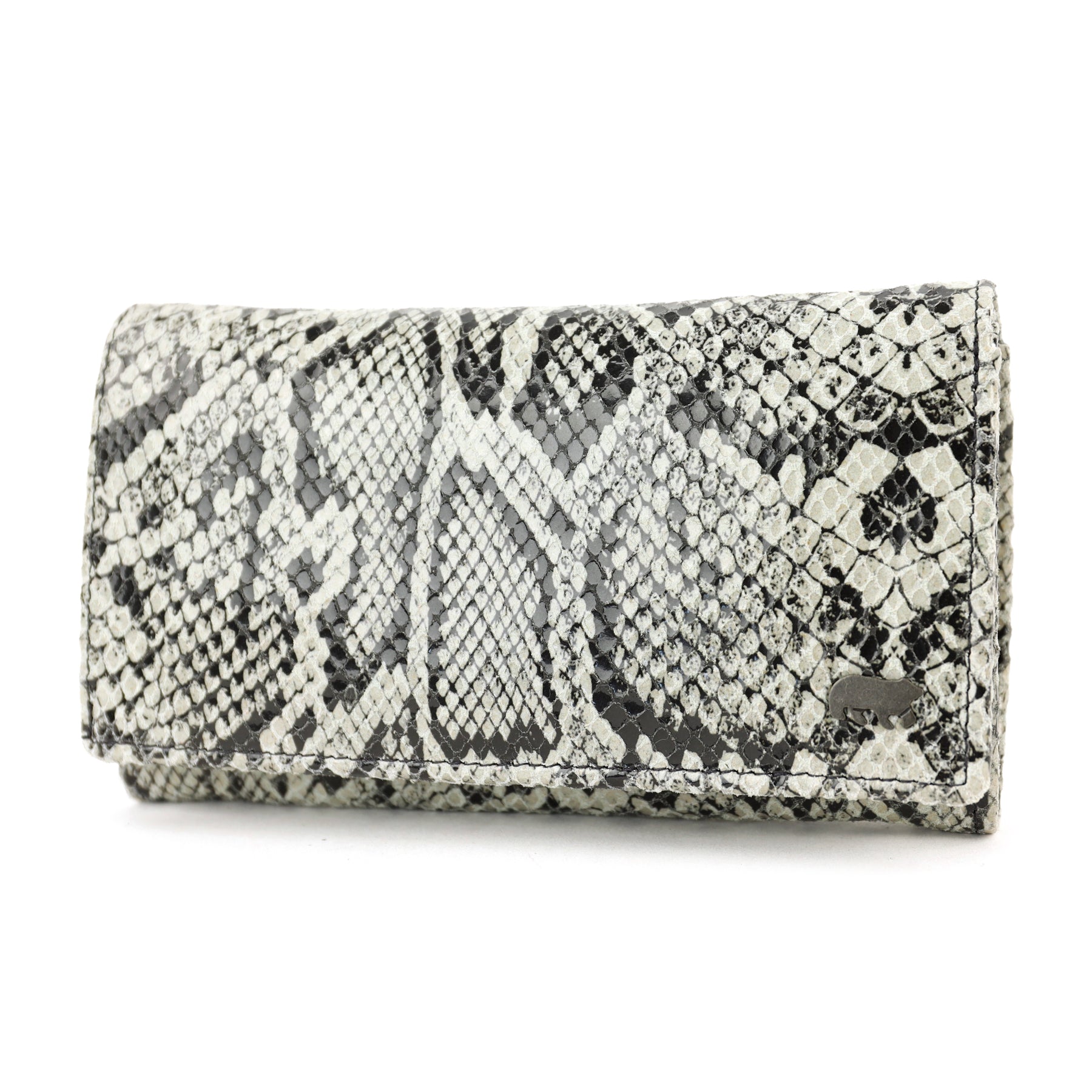 Overslag portemonnee 'Sweety' XL snake grey
