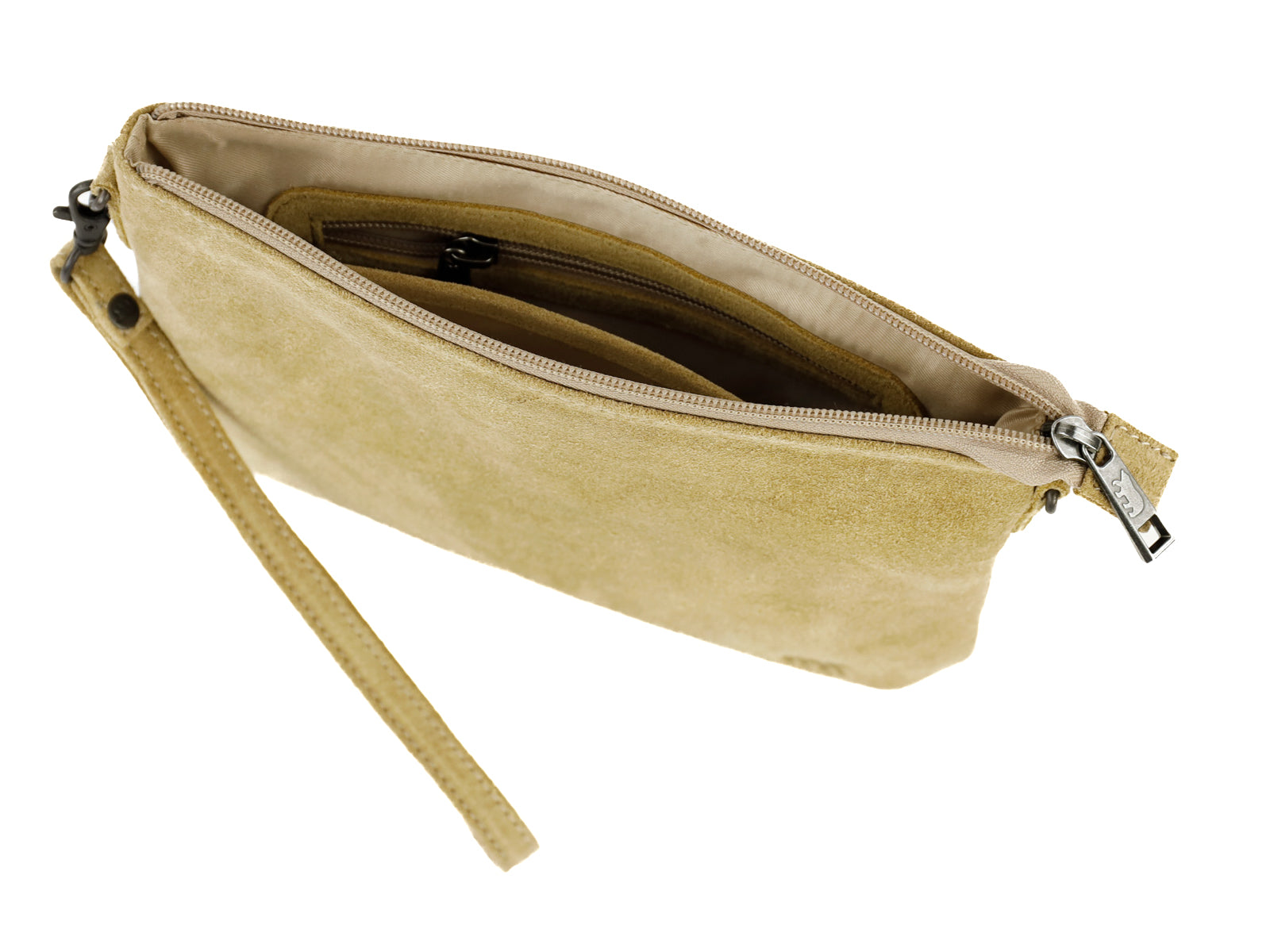 Suede shoulder bag 'Julie' biscuit