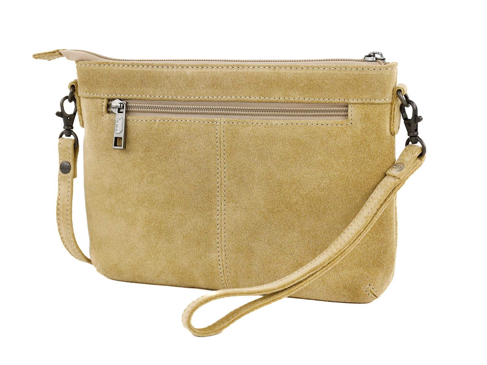 Suede shoulder bag 'Julie' biscuit