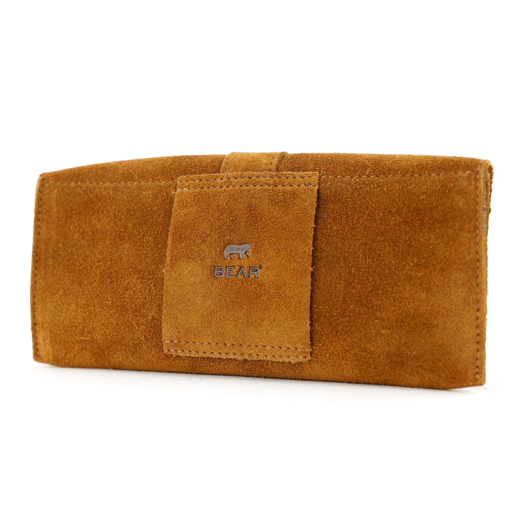 Suède brillenkoker 'Weta' cognac