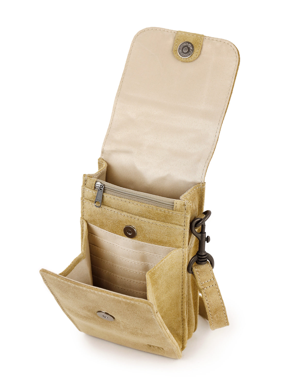 Suede shoulder bag 'Robbie' 2.0 biscuit