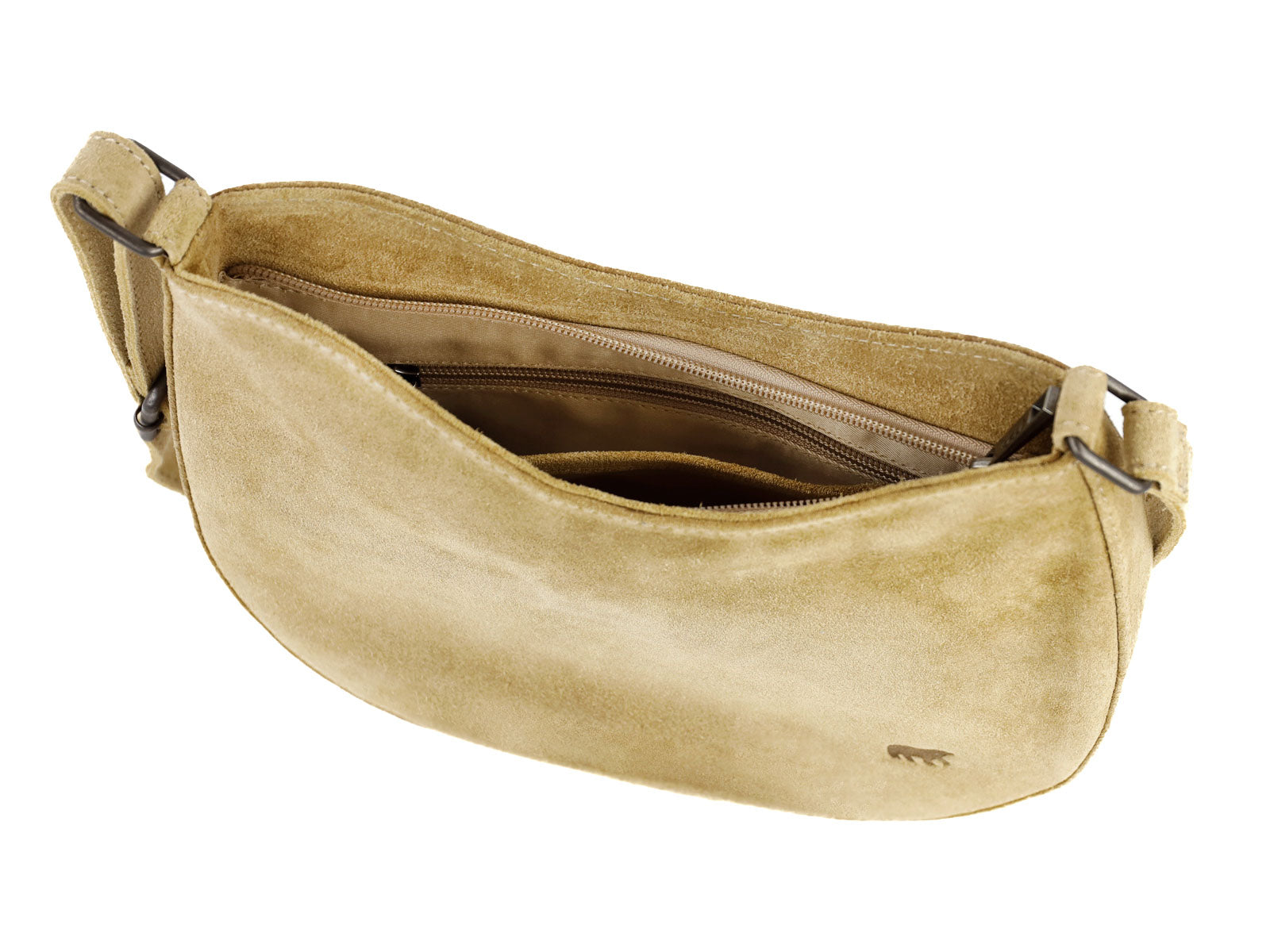 Suede shoulder bag 'Tamara' biscuit