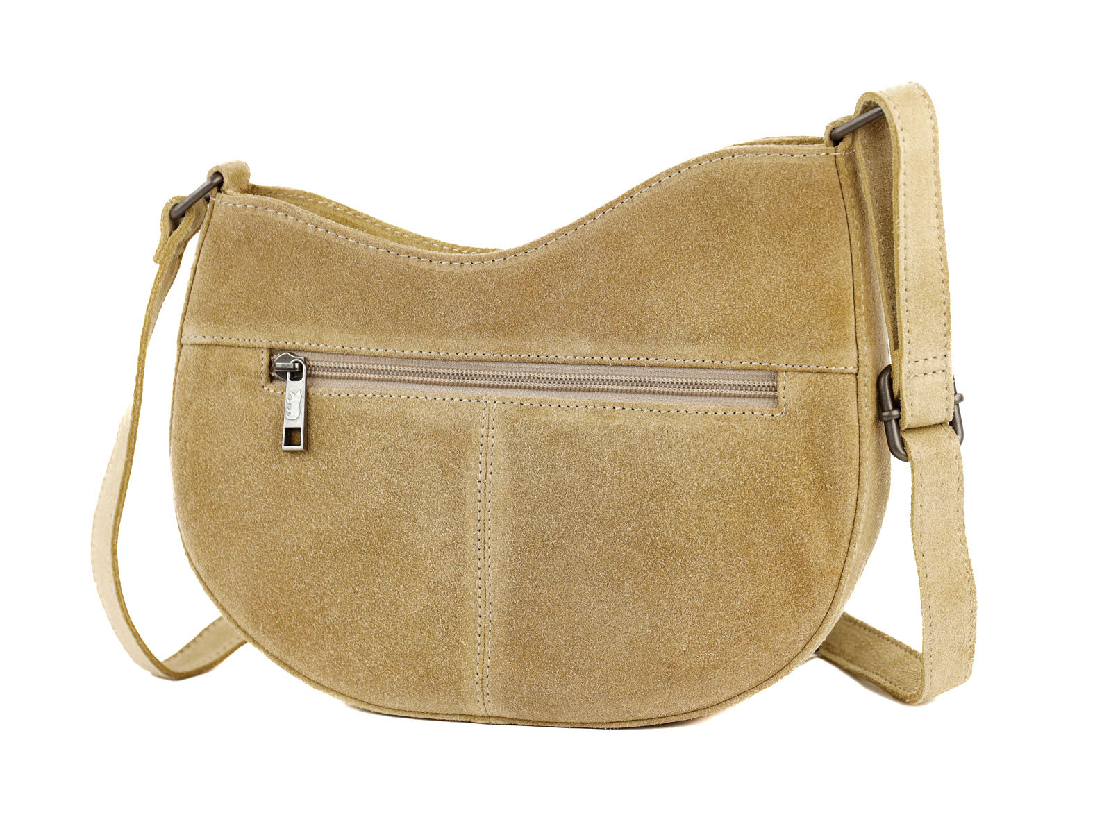 Suede shoulder bag 'Tamara' biscuit