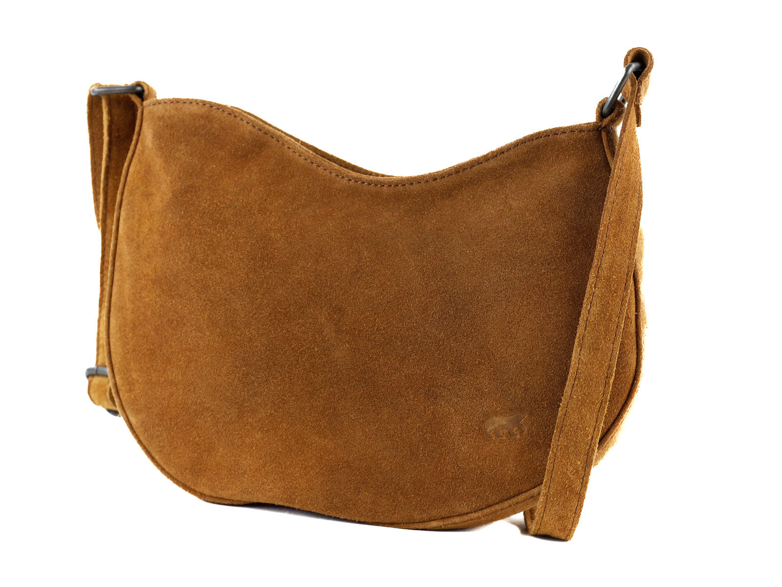 Suede schoudertasje 'Tamara' Cognac