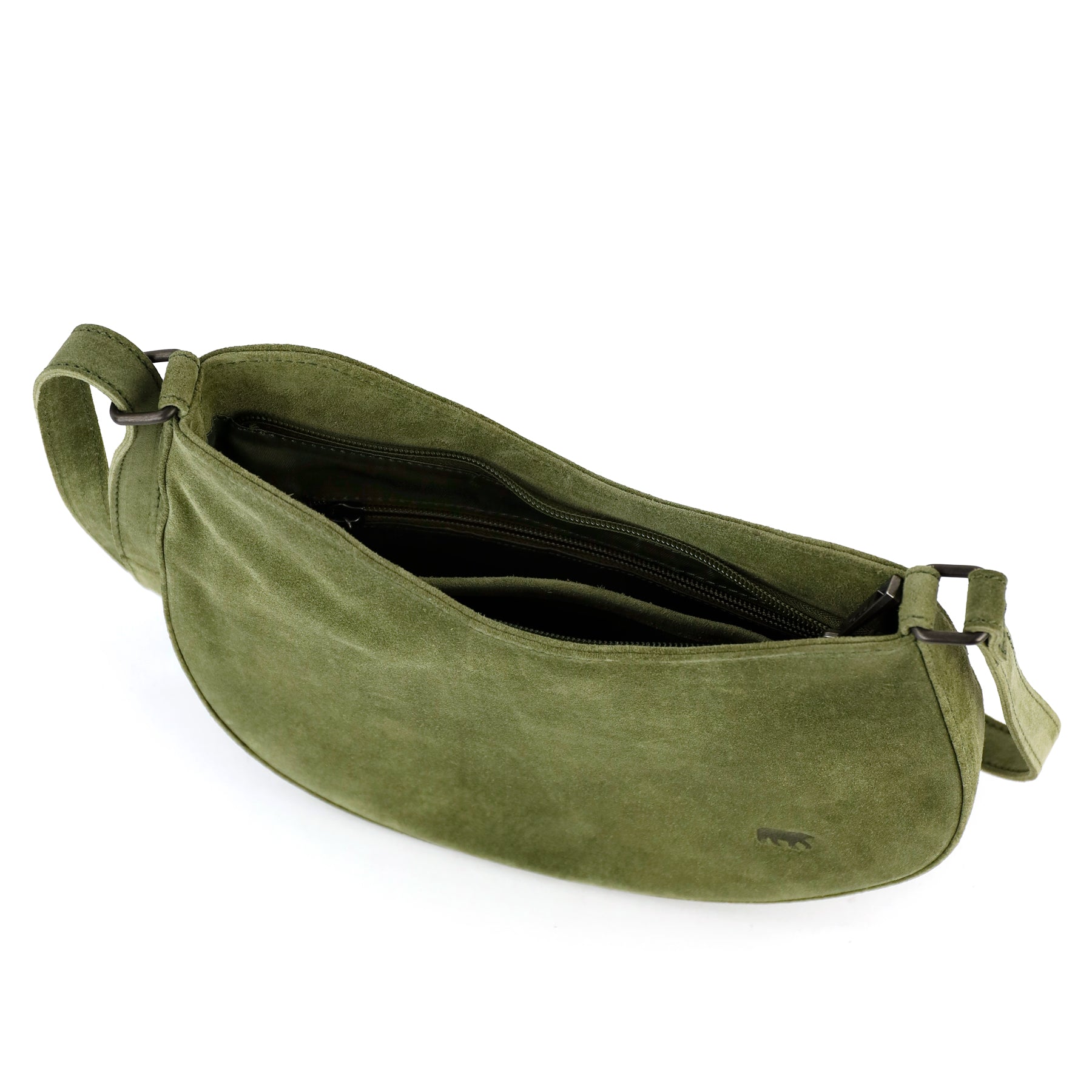 Suède schoudertasje 'Tamara' groen