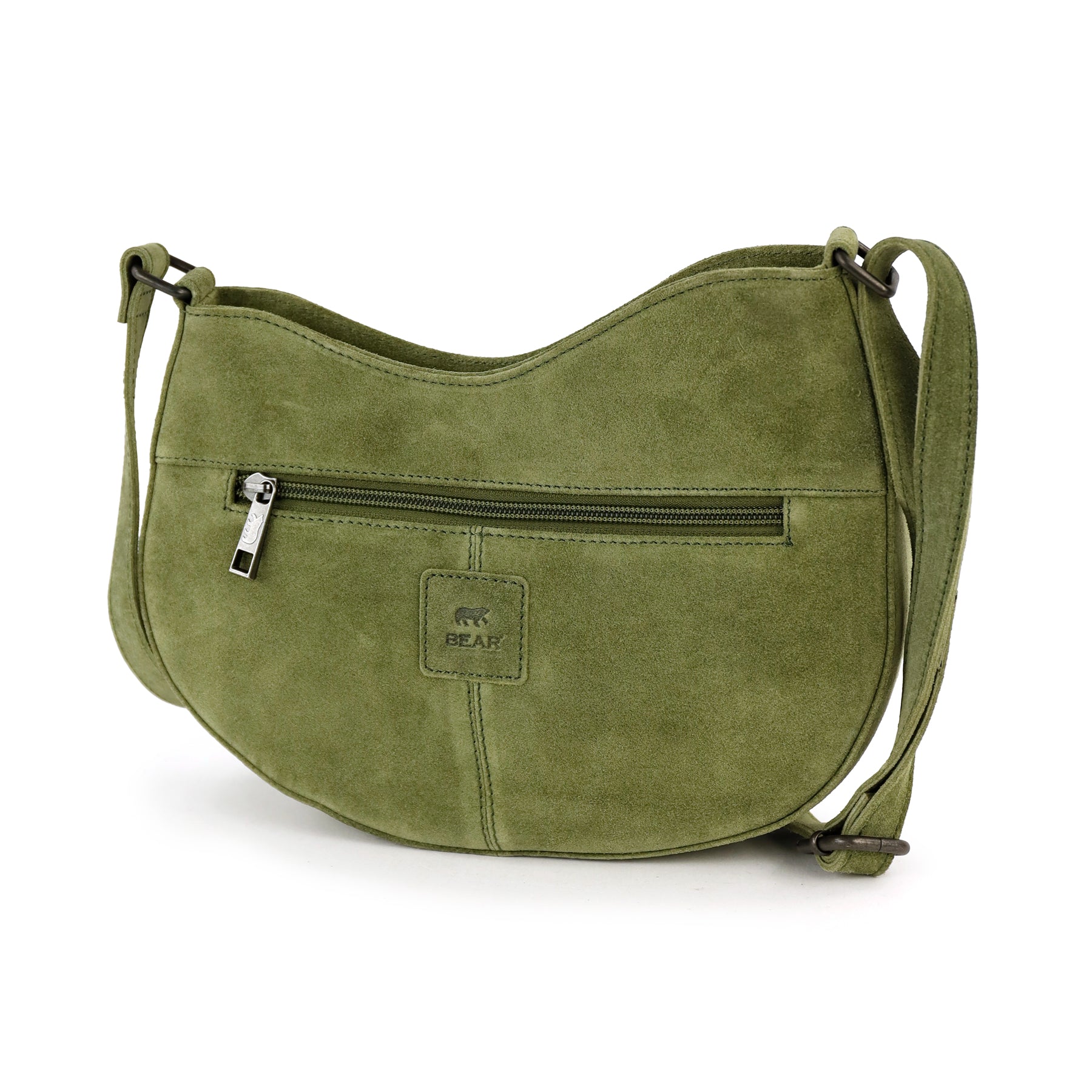 Suède schoudertasje 'Tamara' groen