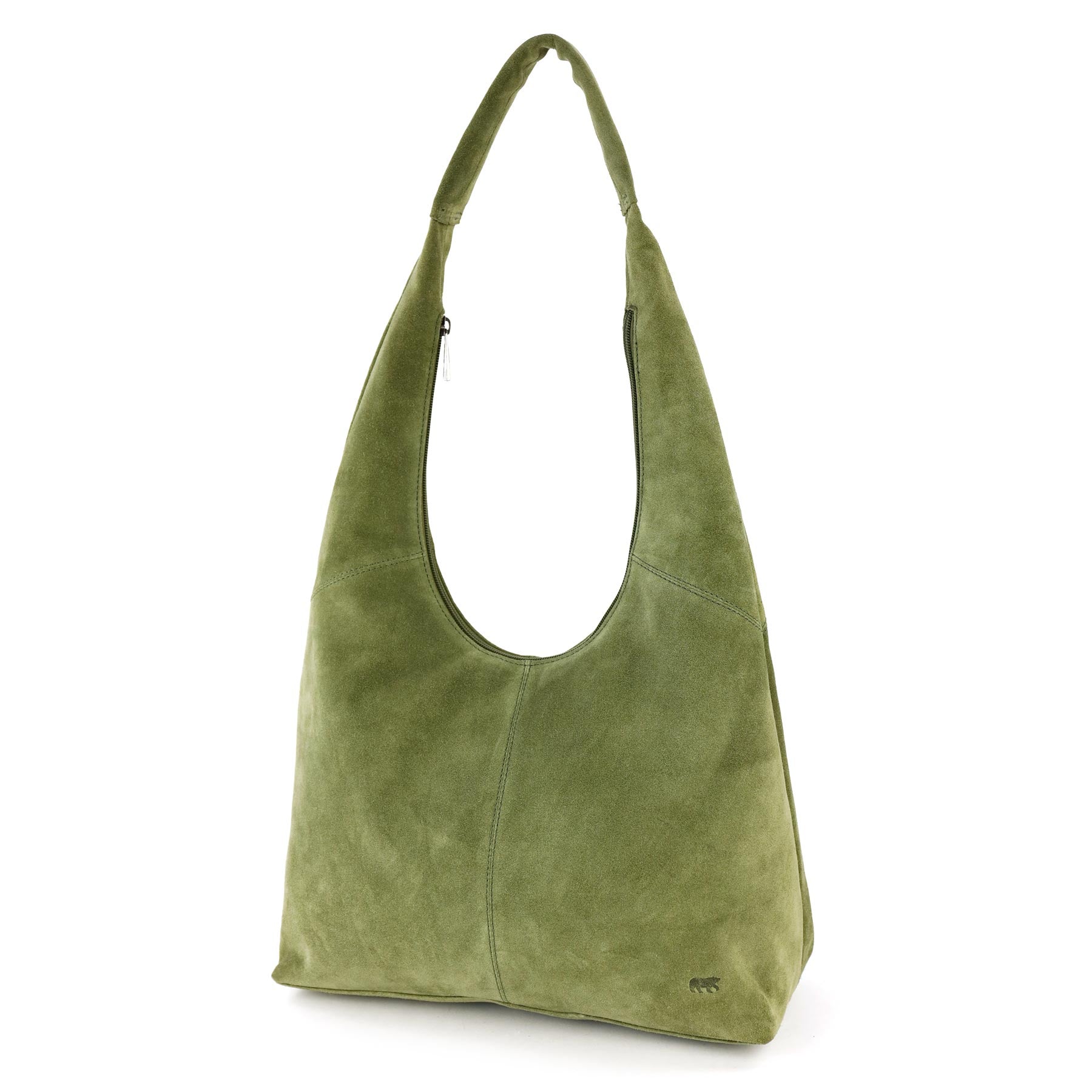Suede pouch bag 'Pauline' green