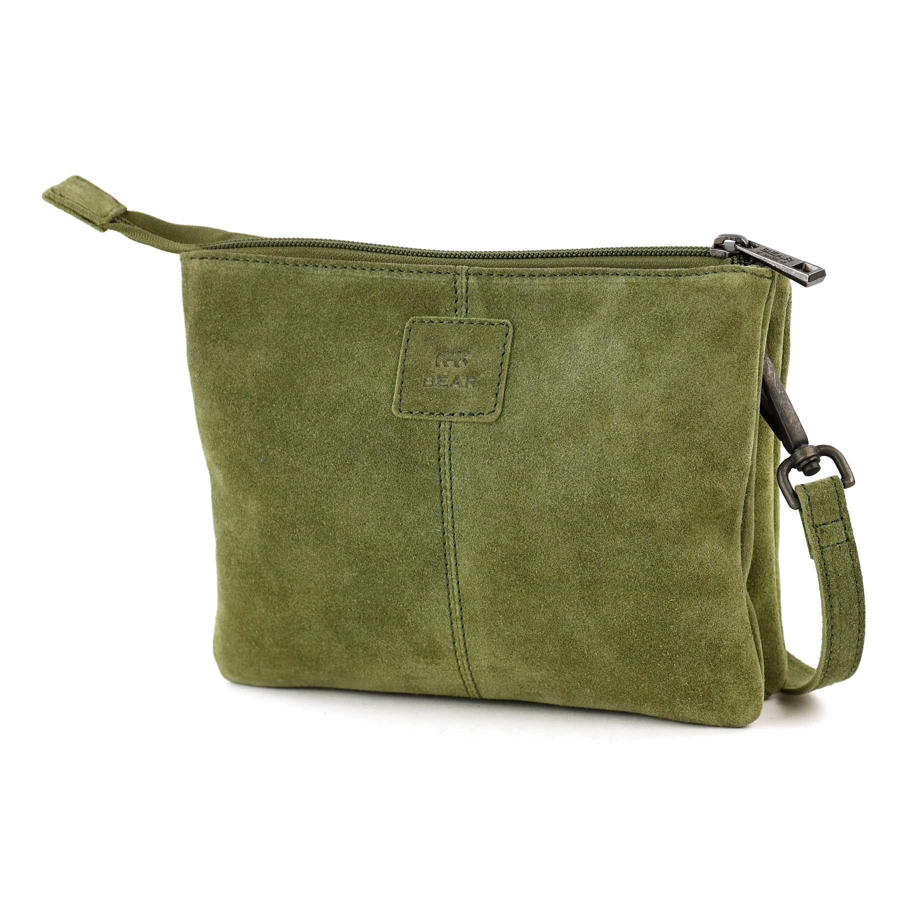 Suede shoulder bag 'Marthe' cognac