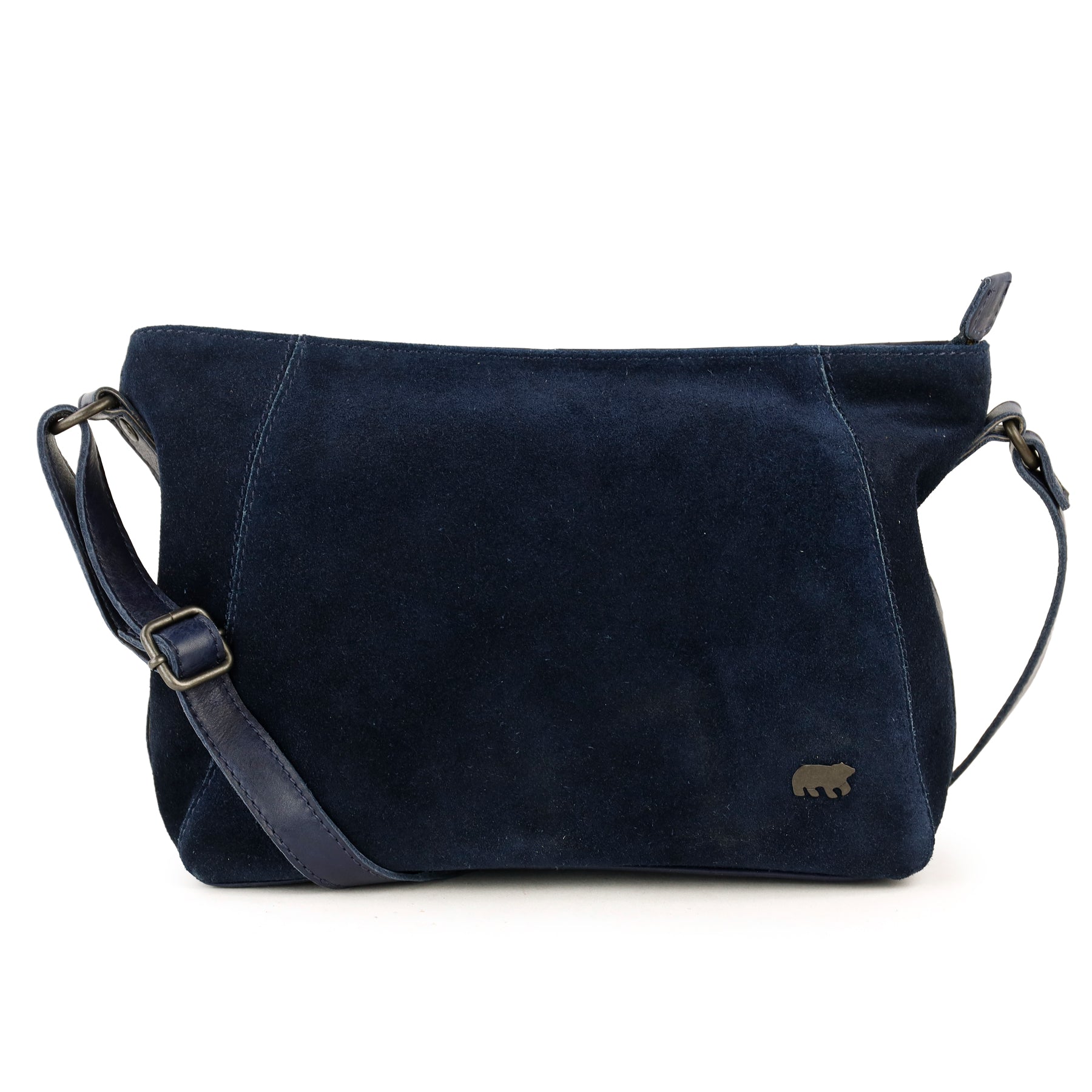 Suede schoudertasje 'Valentina' navy
