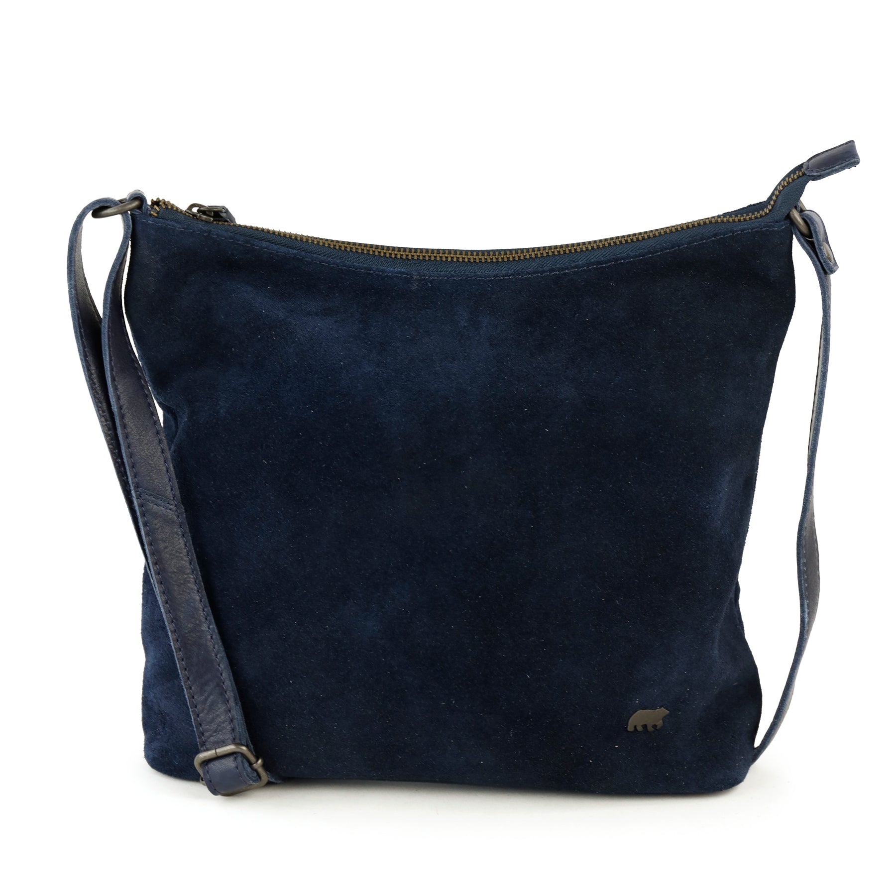 Suede schoudertas 'Amber' navy