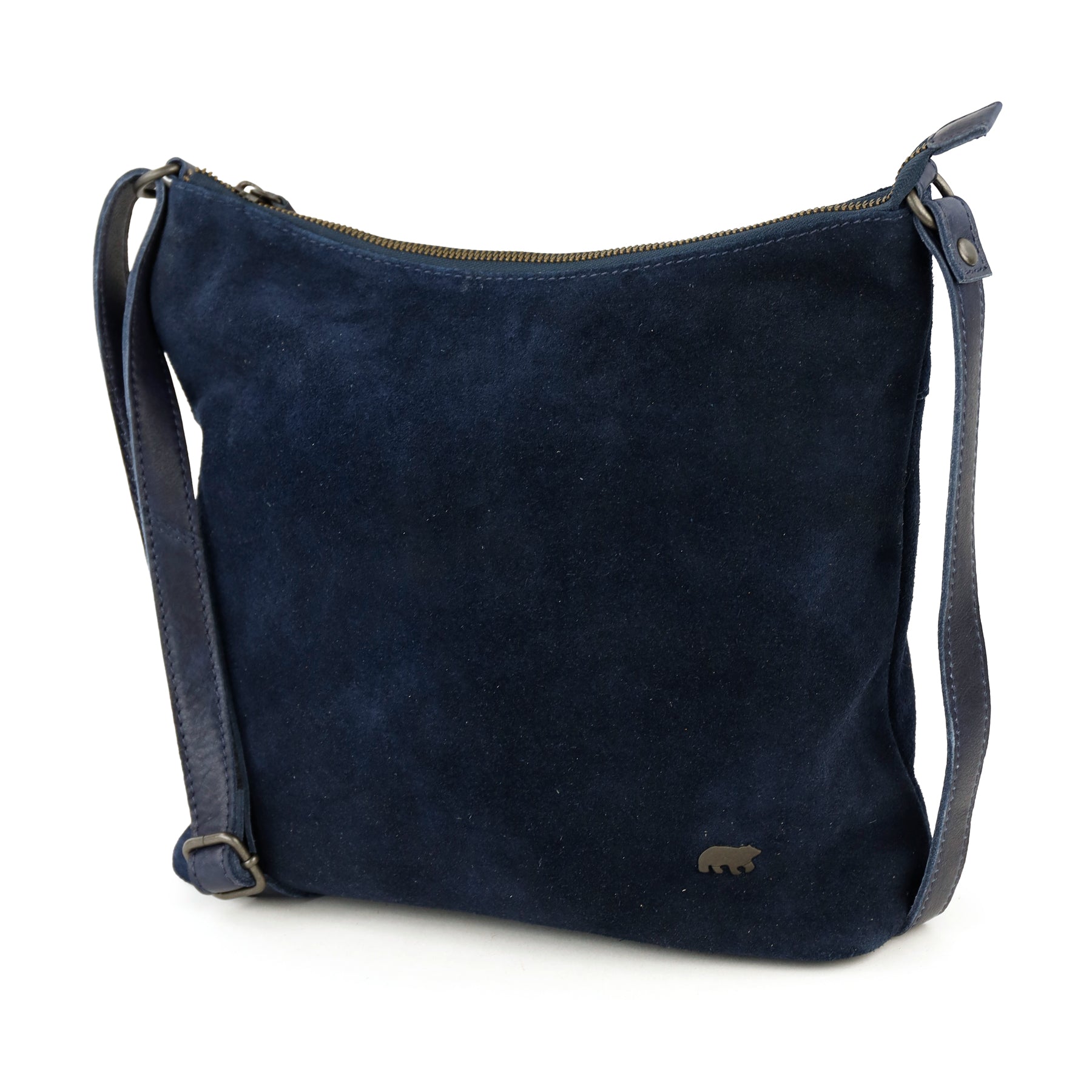Suède schoudertas 'Amber' navy