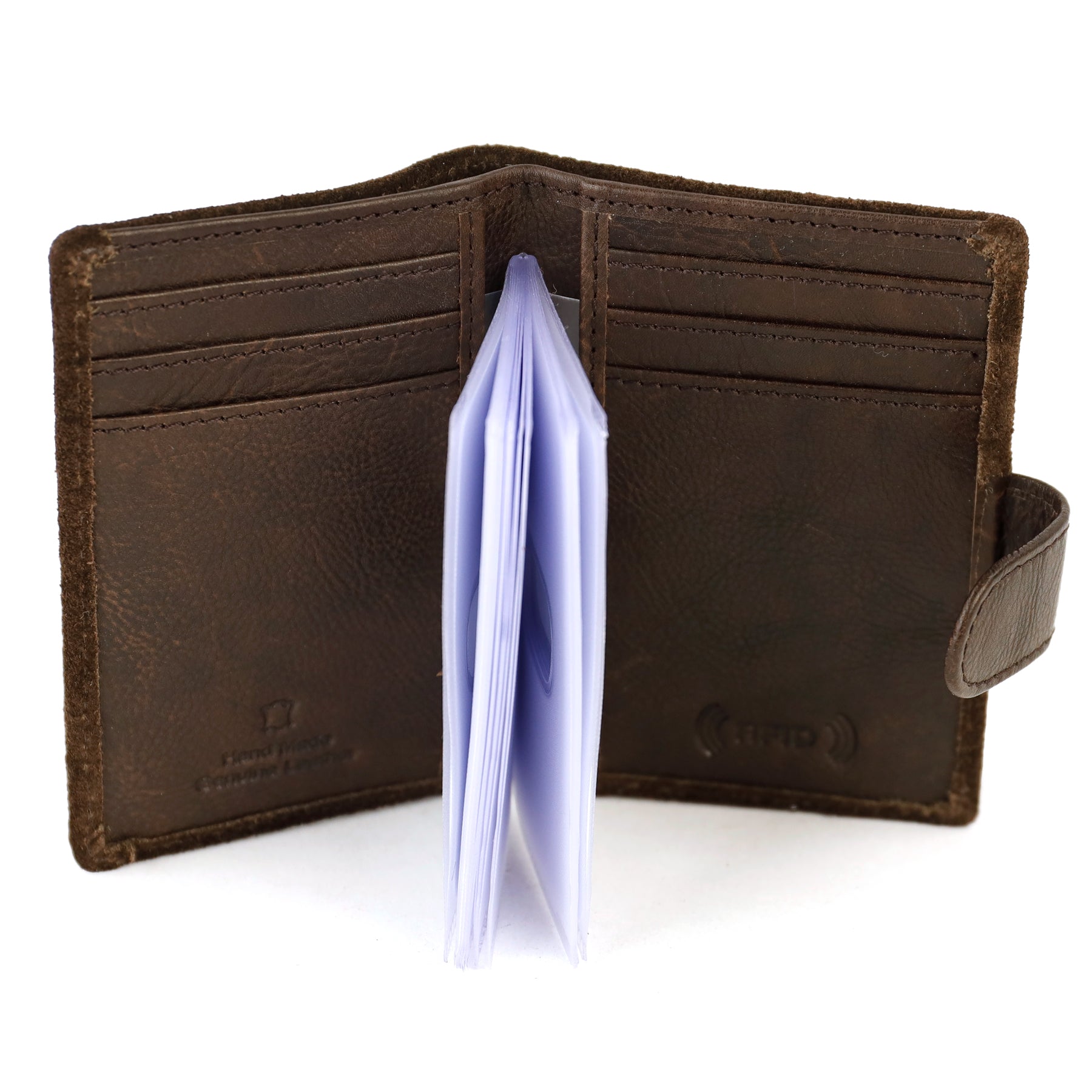 Suede card holder 'Vic' dark brown