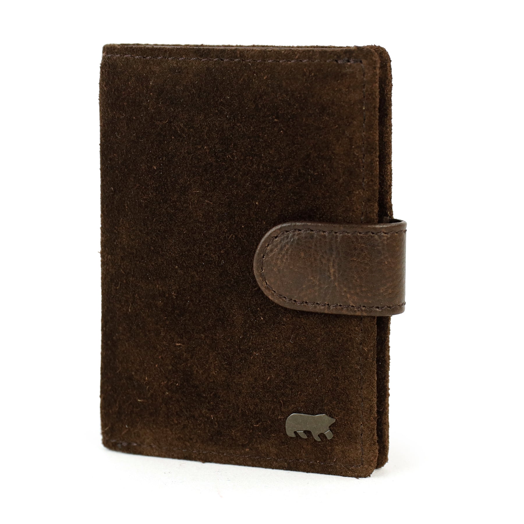 Suede card holder 'Vic' dark brown