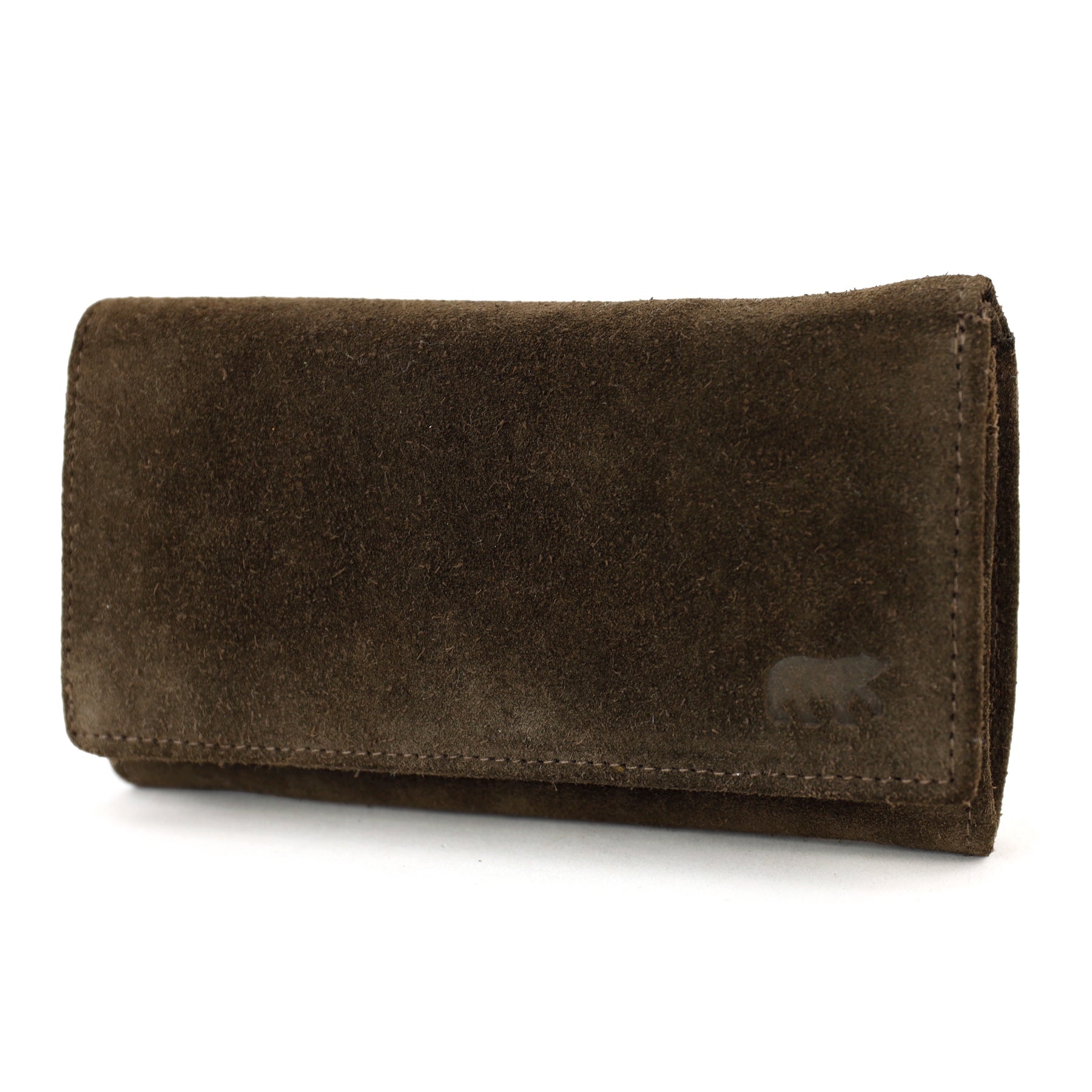 Suede RFID Wrap wallet 'Sweety' XL dark brown
