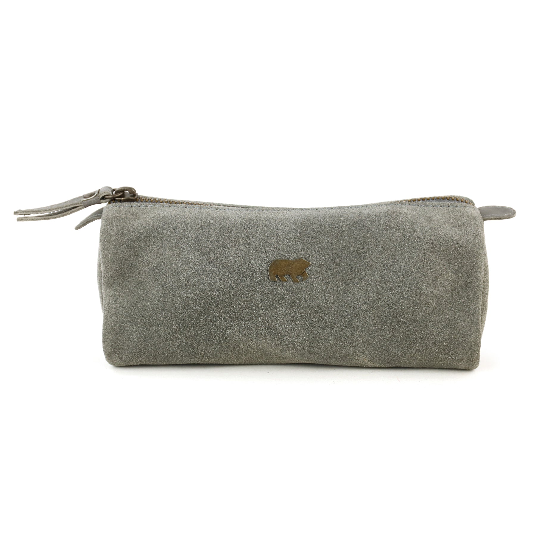 Suede pencil case 'Tito' XL grey
