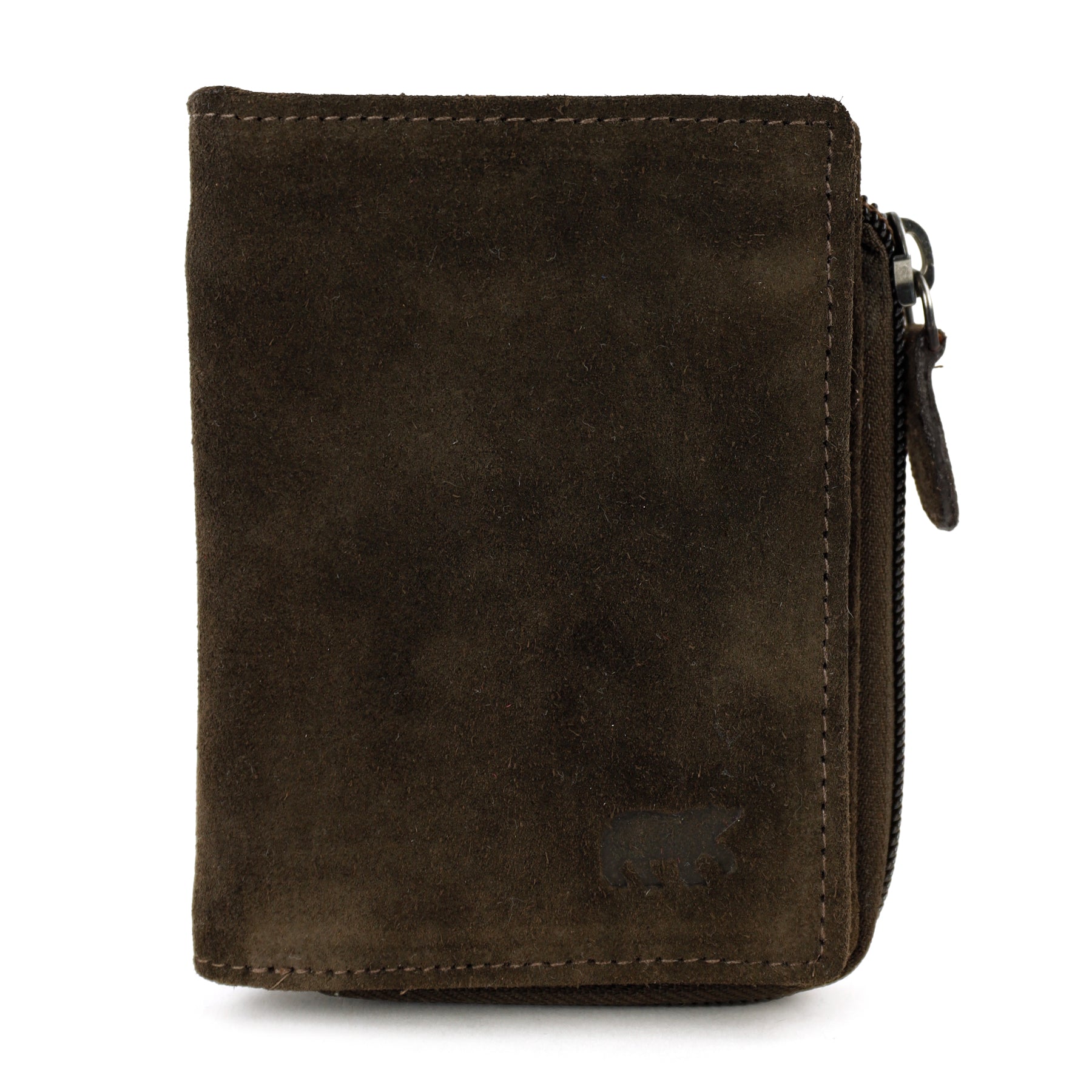 Suède RFID Ritsportemonnee 'Gungun' donkerbruin