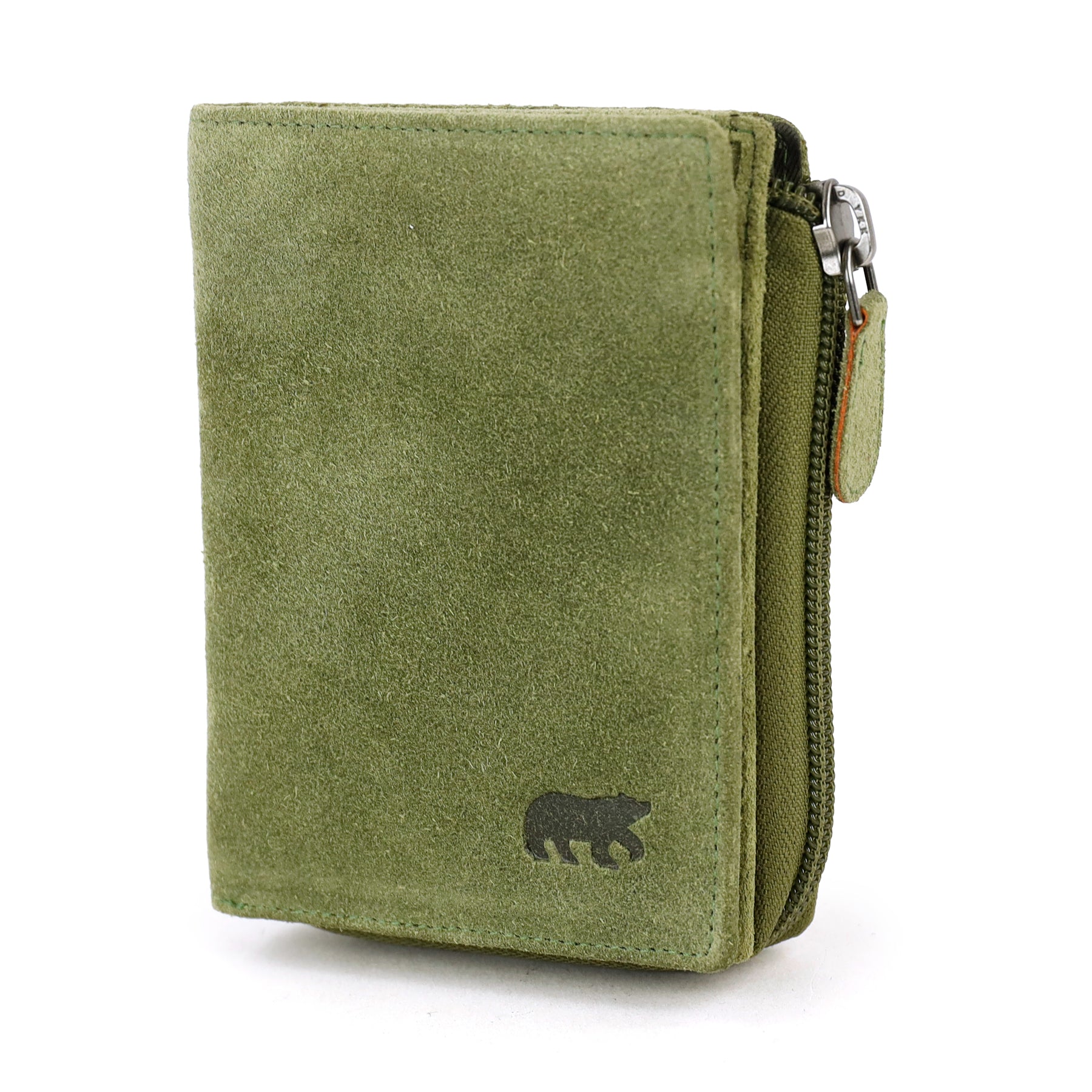 Suède RFID Ritsportemonnee 'Gungun' groen
