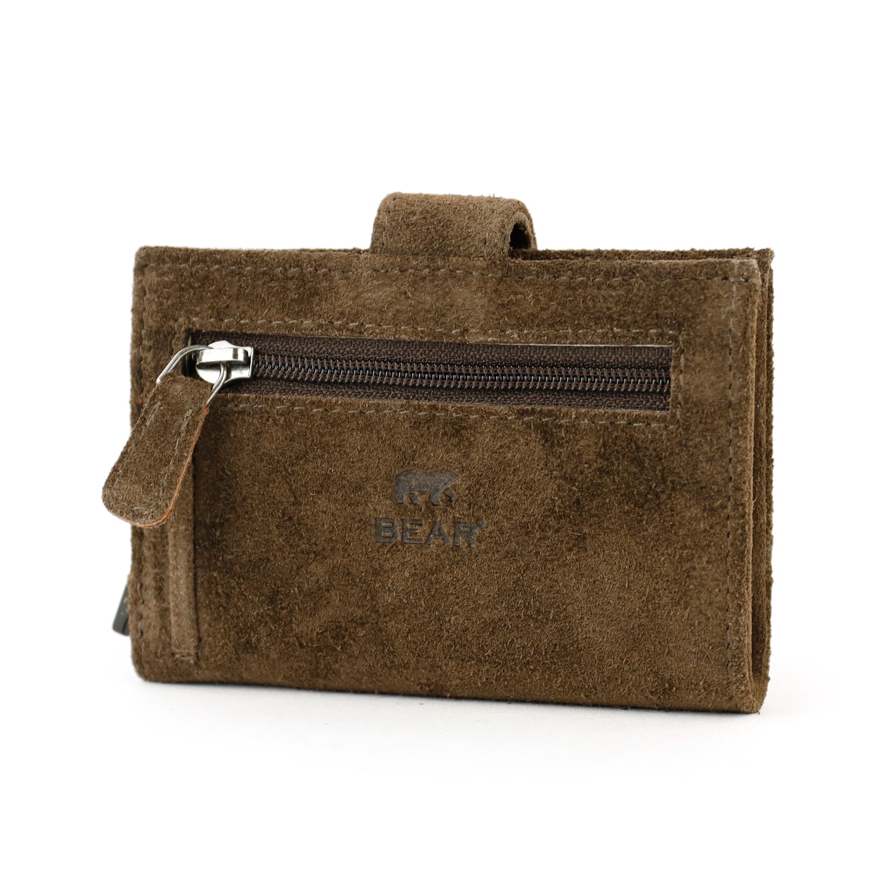 Suede RFID Card holder 'Elsie' dark brown