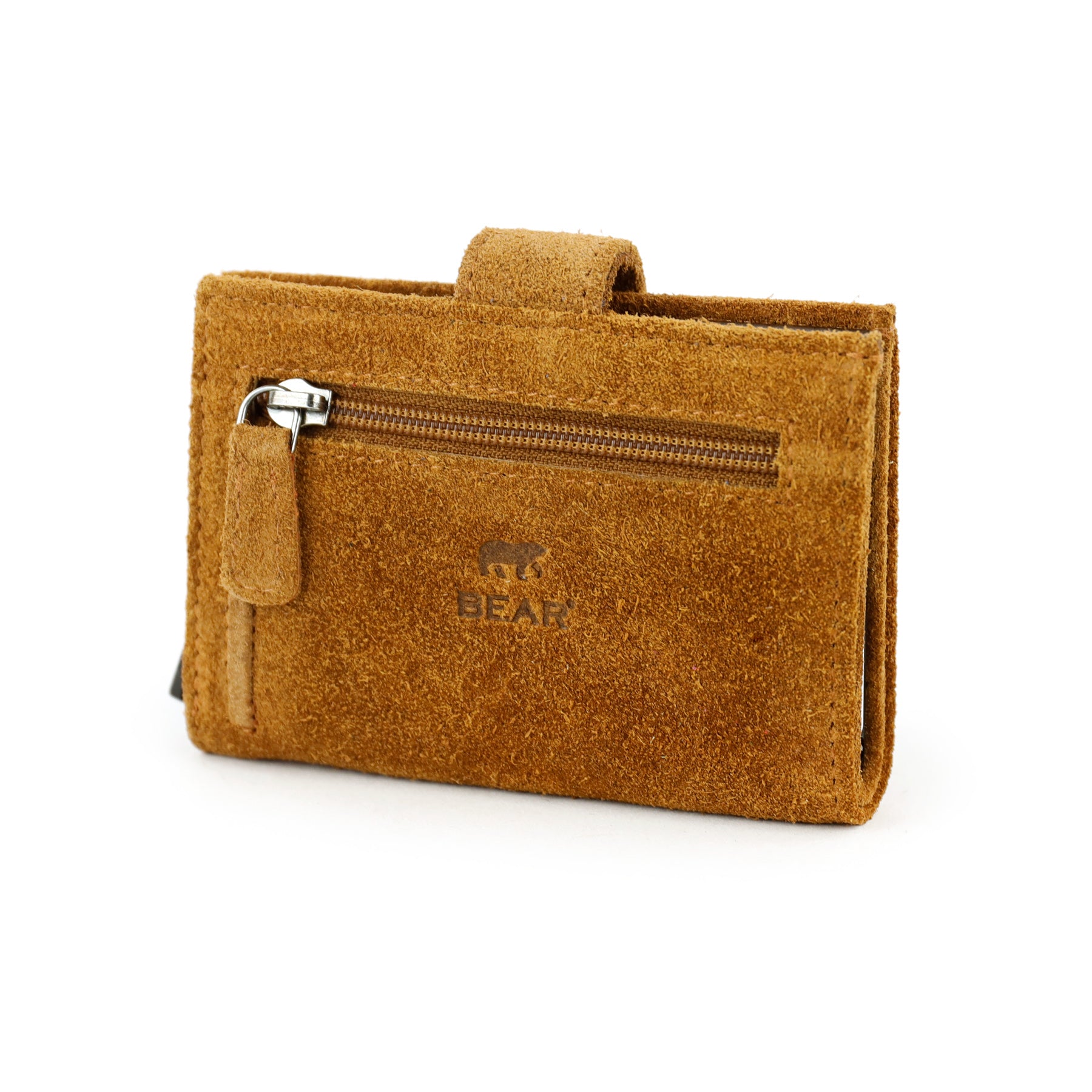 Suede RFID Card holder 'Elsie' cognac