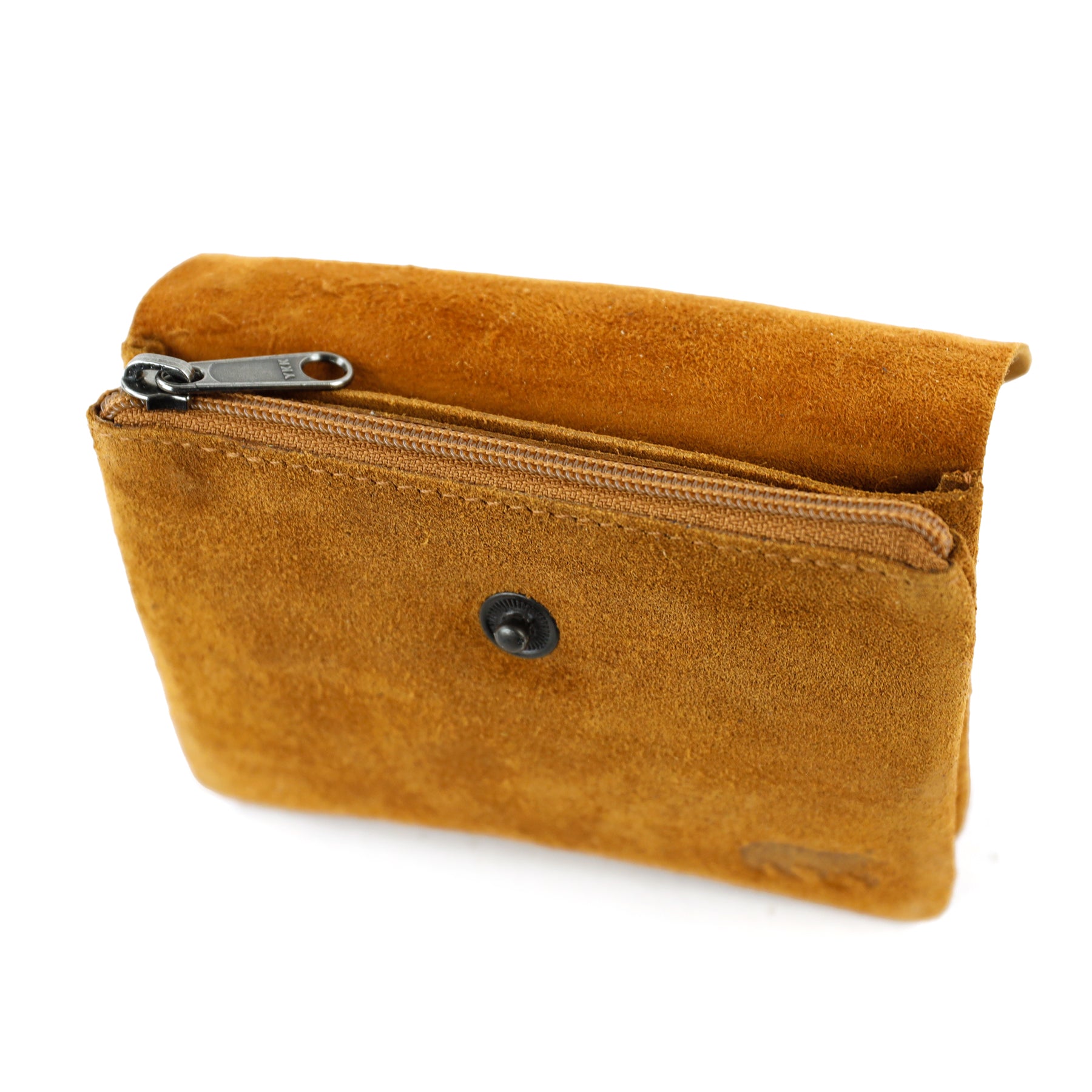 Suede wallet 'Pietje' cognac