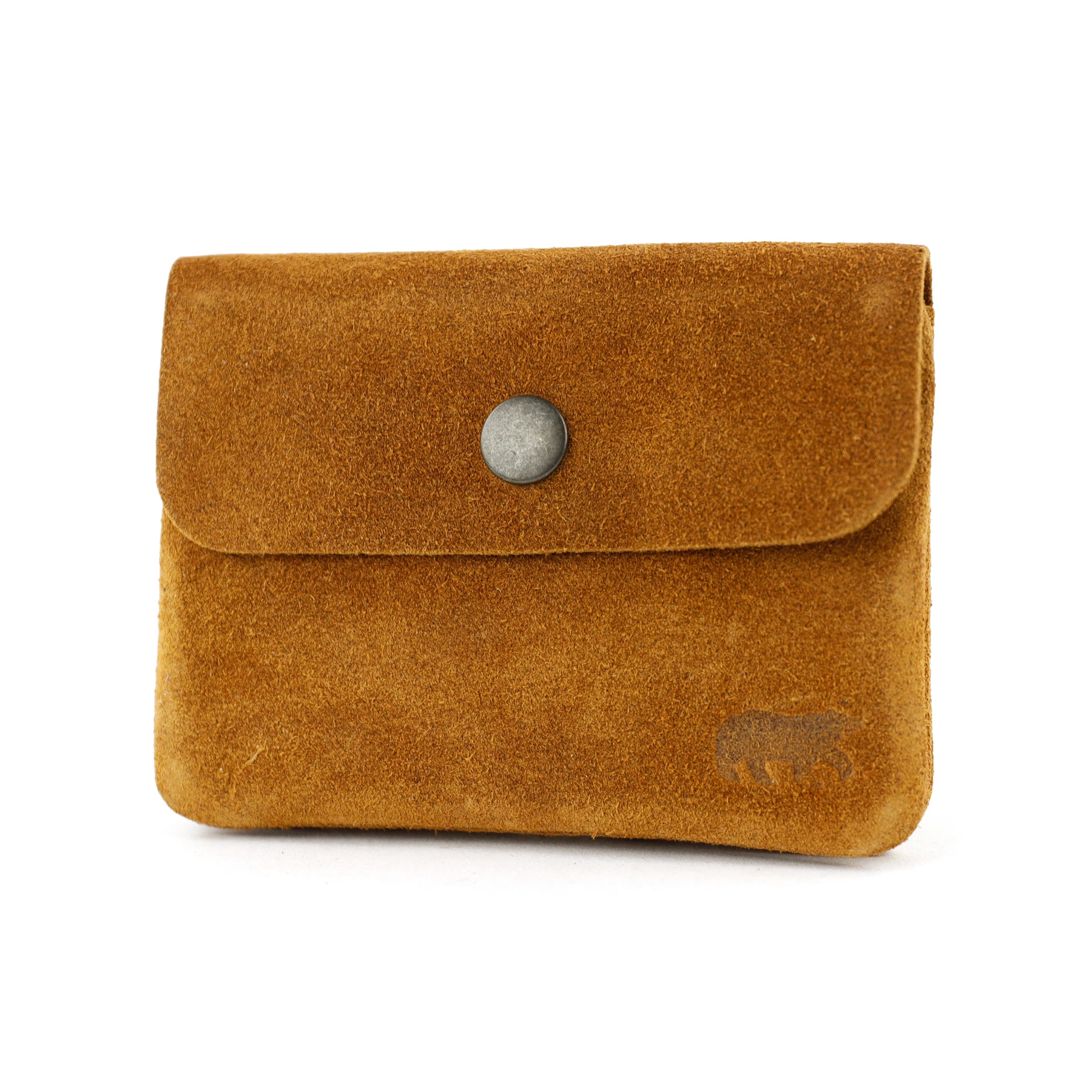 Suede wallet 'Pietje' cognac