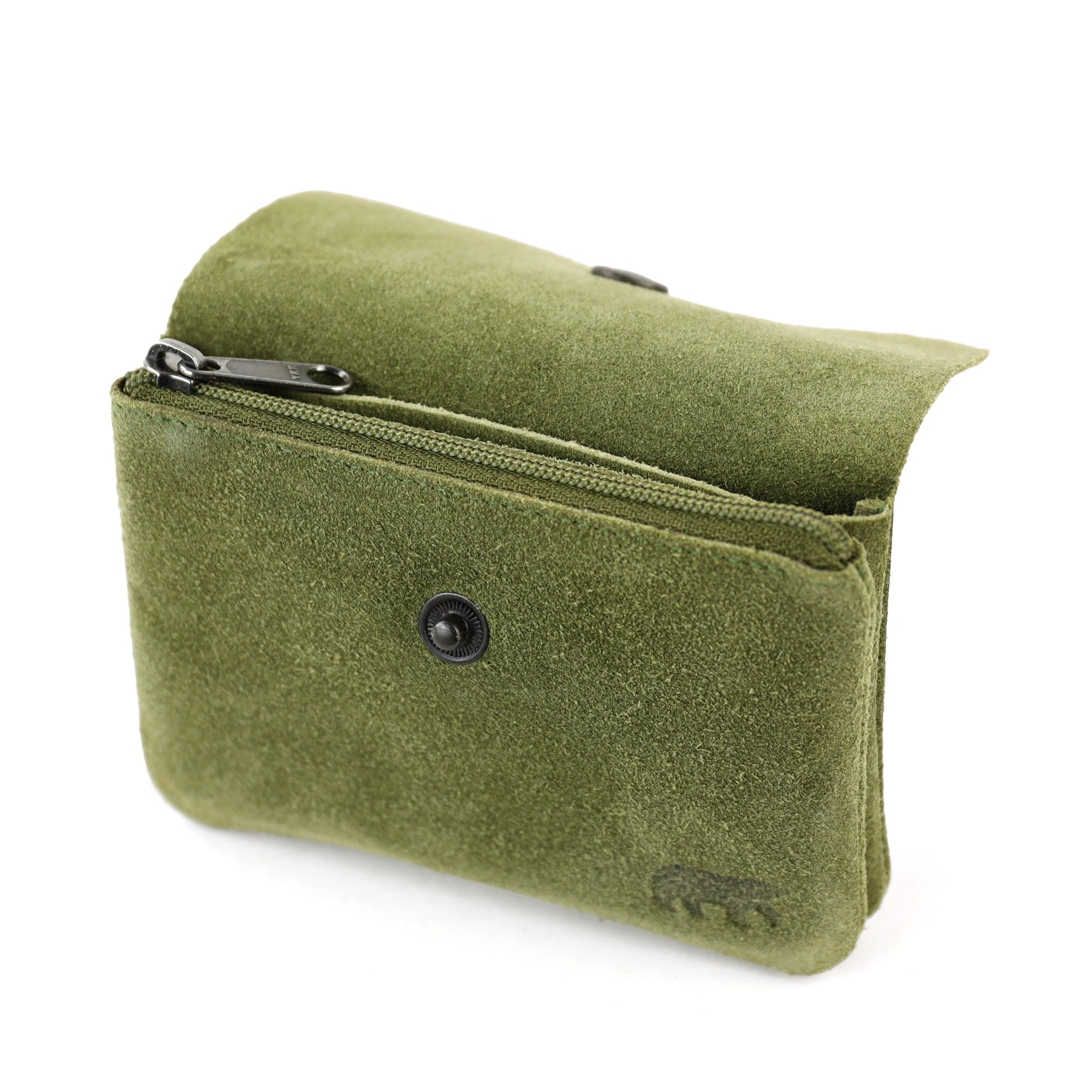 Suede wallet 'Pietje' green