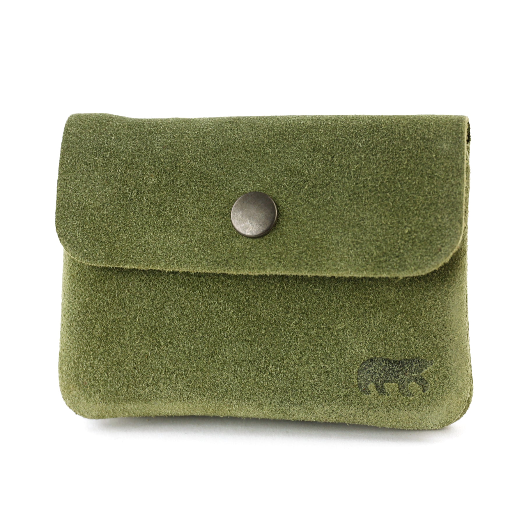 Suede wallet 'Pietje' green