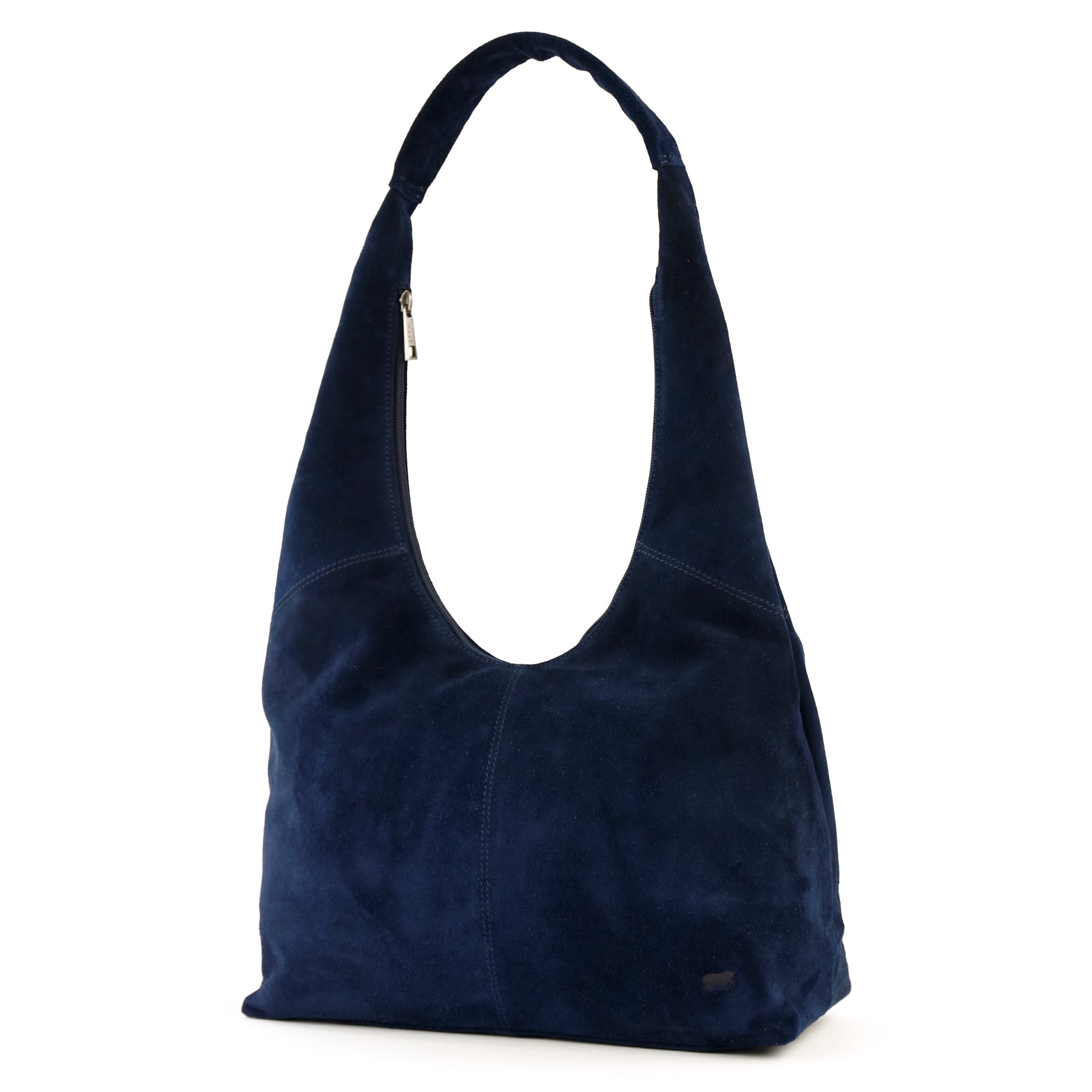 Suede pouch bag 'Pauline' dark brown