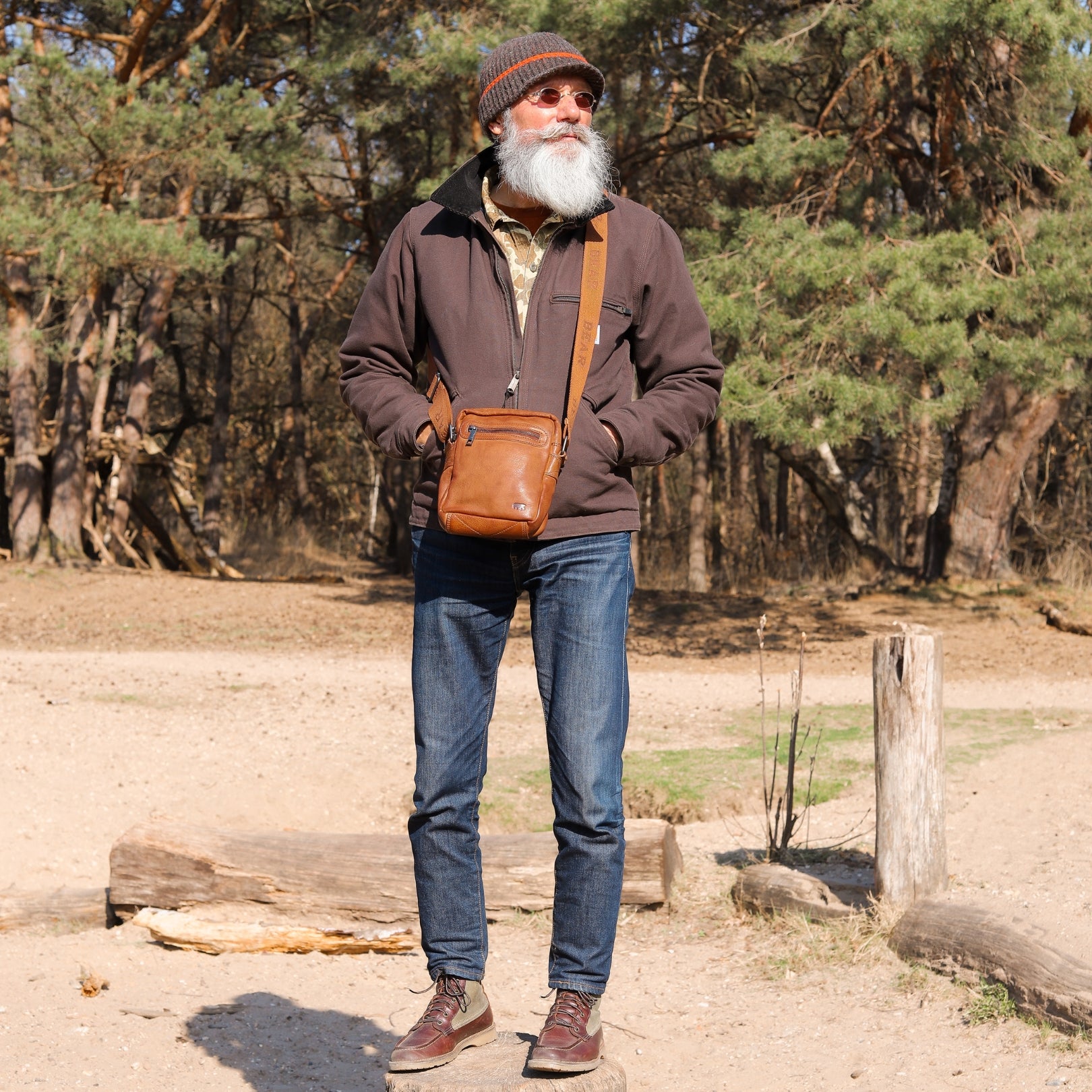 Shoulder bag 'Leonardo' cognac