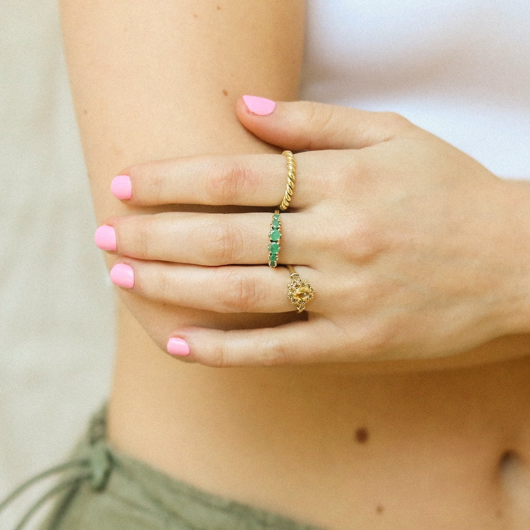 Citrine Flower ring | 14K Gold