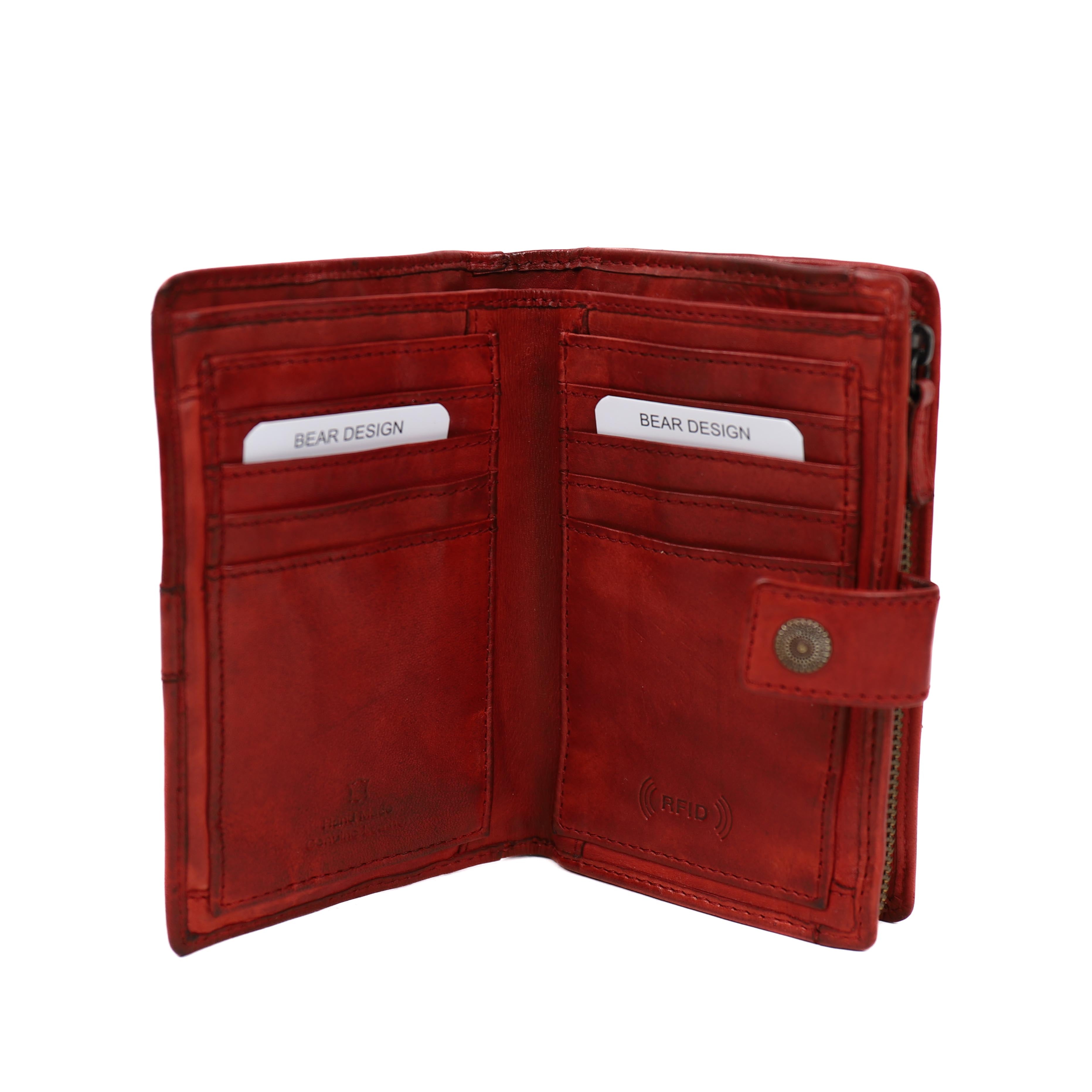 Portemonnee 'Sanne' rood studs - CL 15087