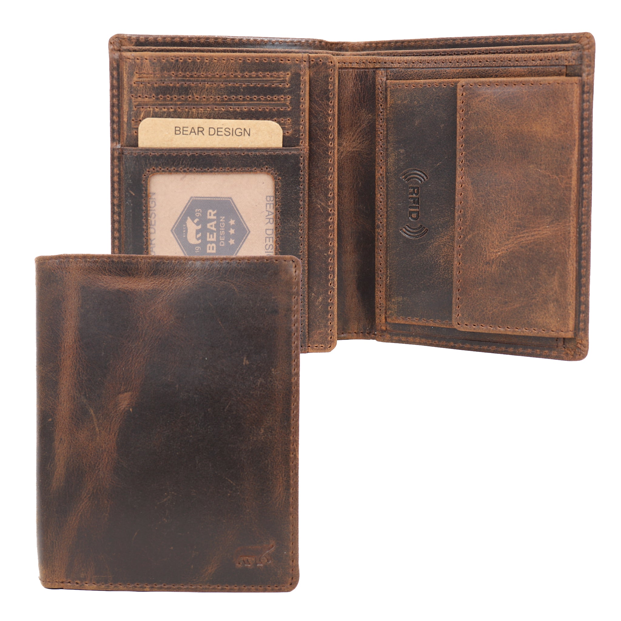 High billfold 'Iwan' vintage brown