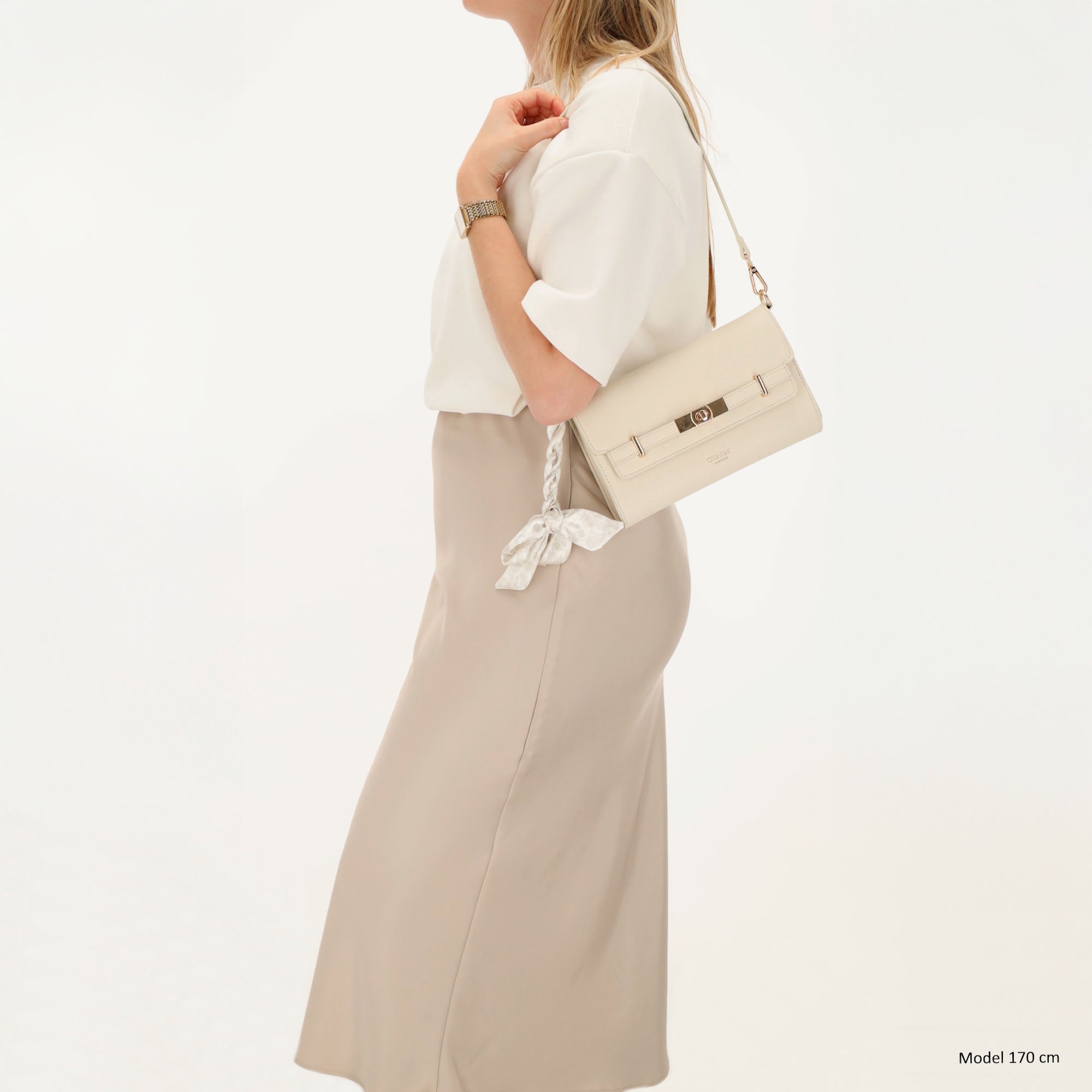 The Hamptons Schoudertas crème