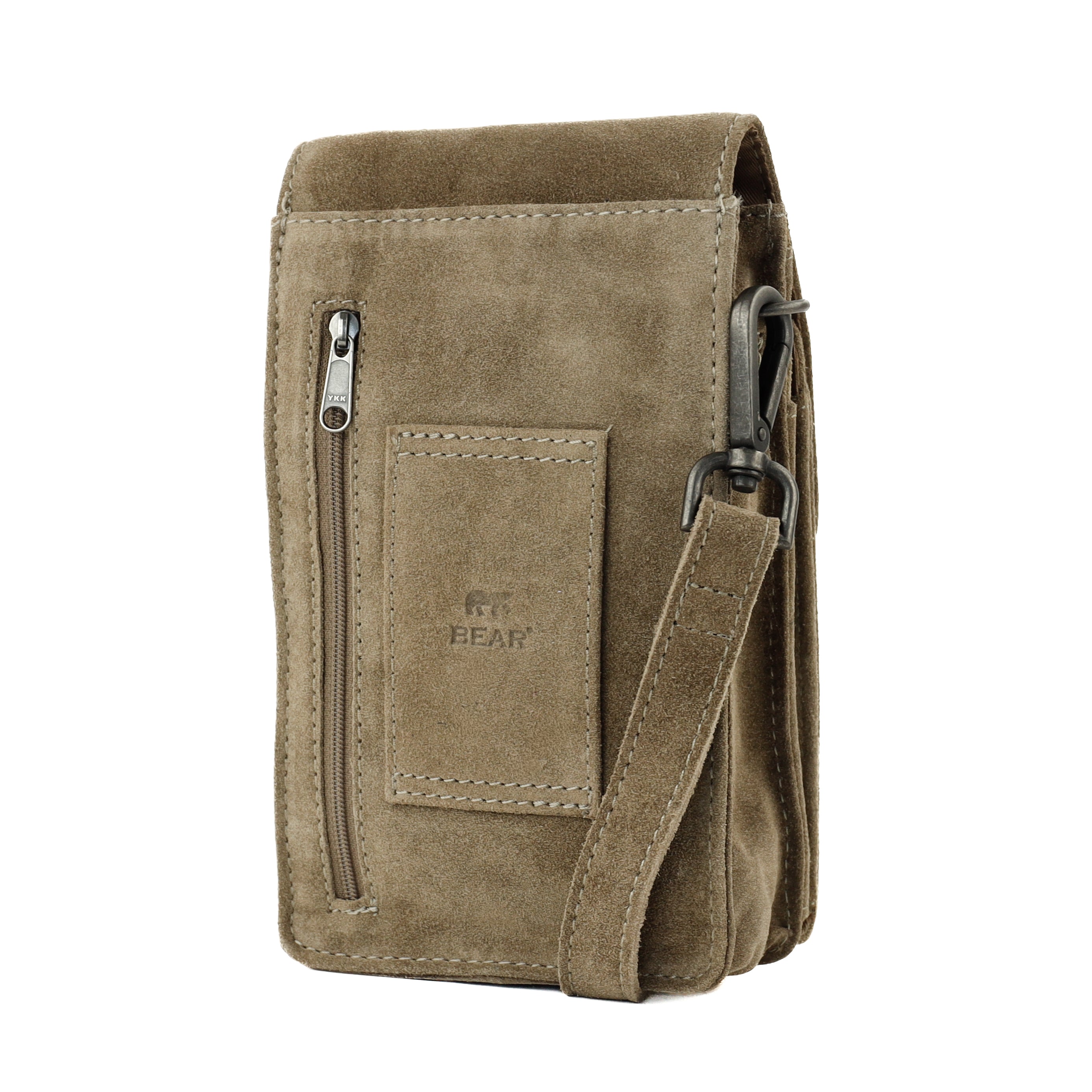 Suède schoudertasje 'Robbie' 2.0 taupe