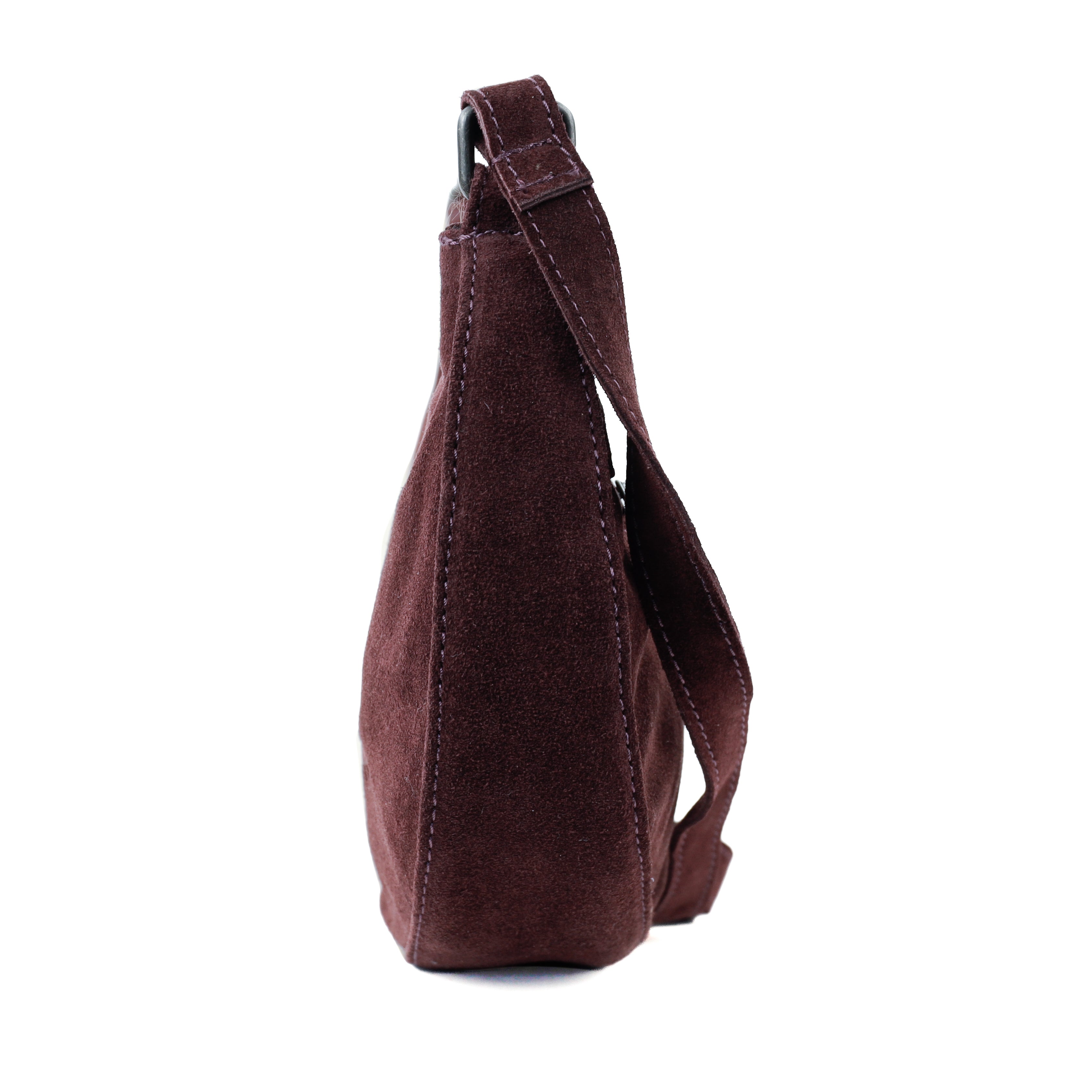 Suede shoulder bag 'Tamara' bordeaux