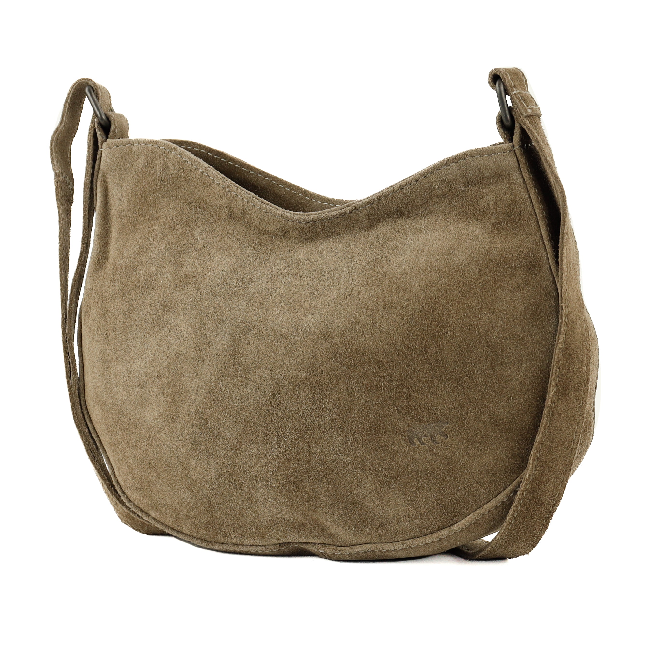 Suède schoudertasje 'Tamara' taupe