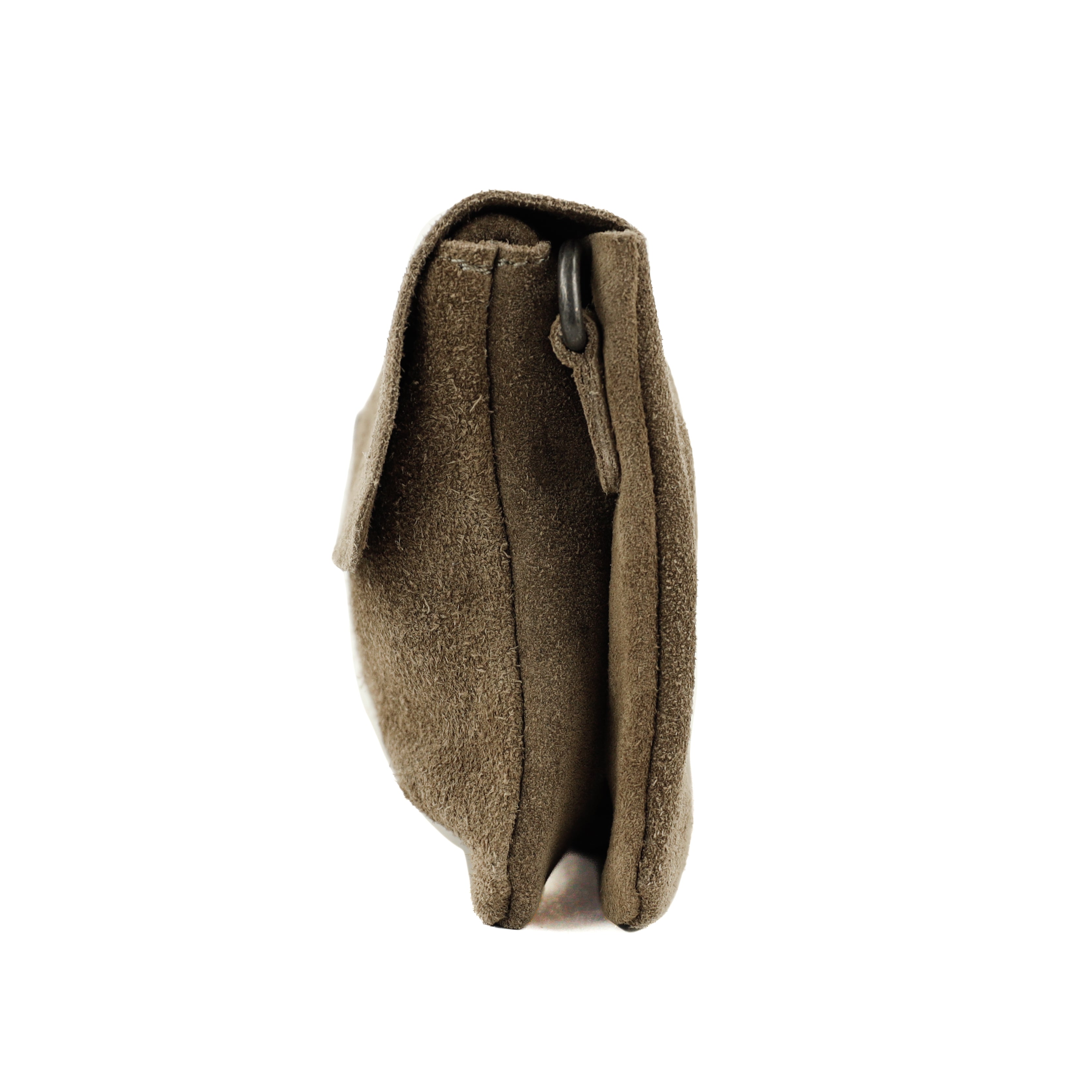 Suede clutch/mini shoulder bag 'Lydia' taupe