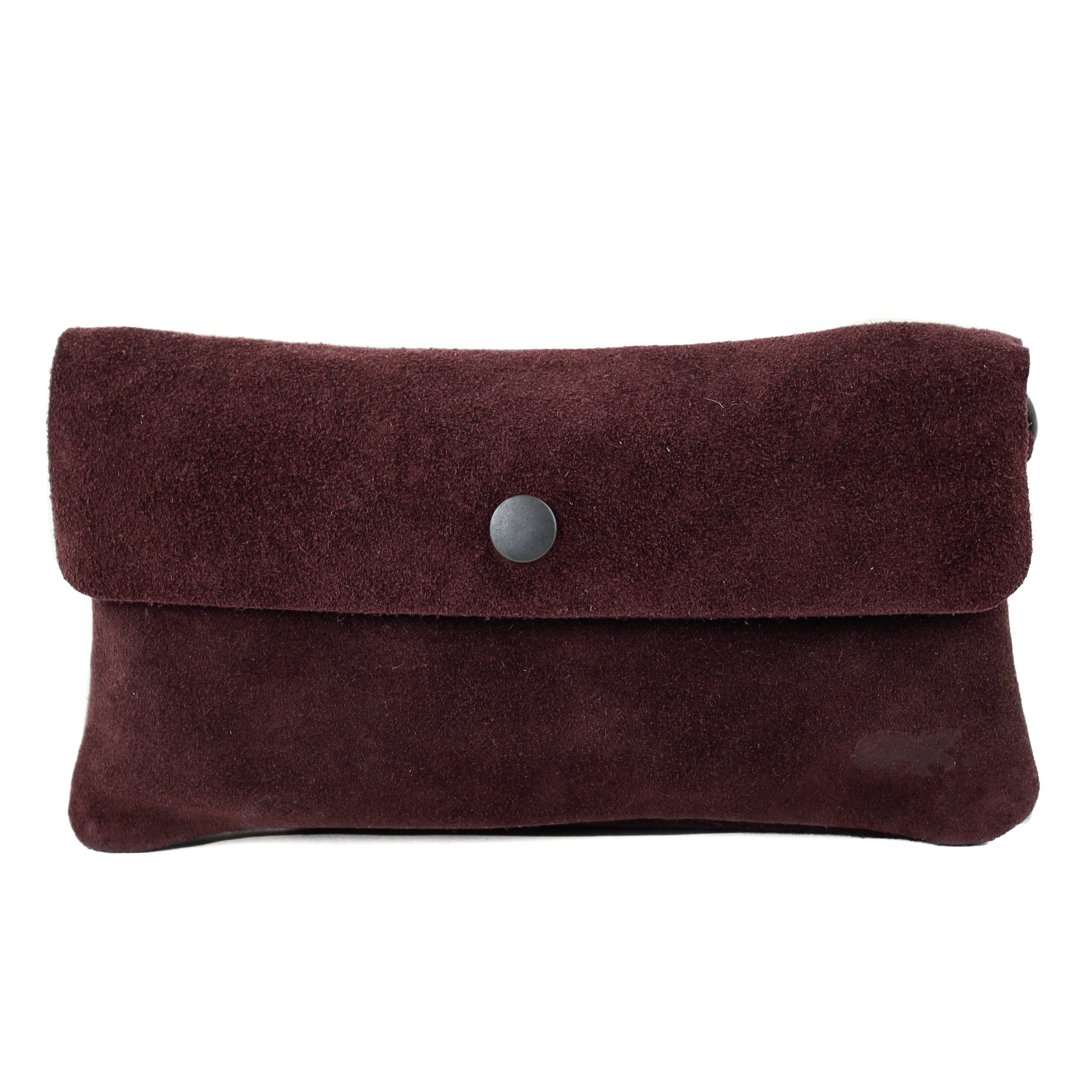 Suede clutch/mini shoulder bag 'Lydia' bordeaux